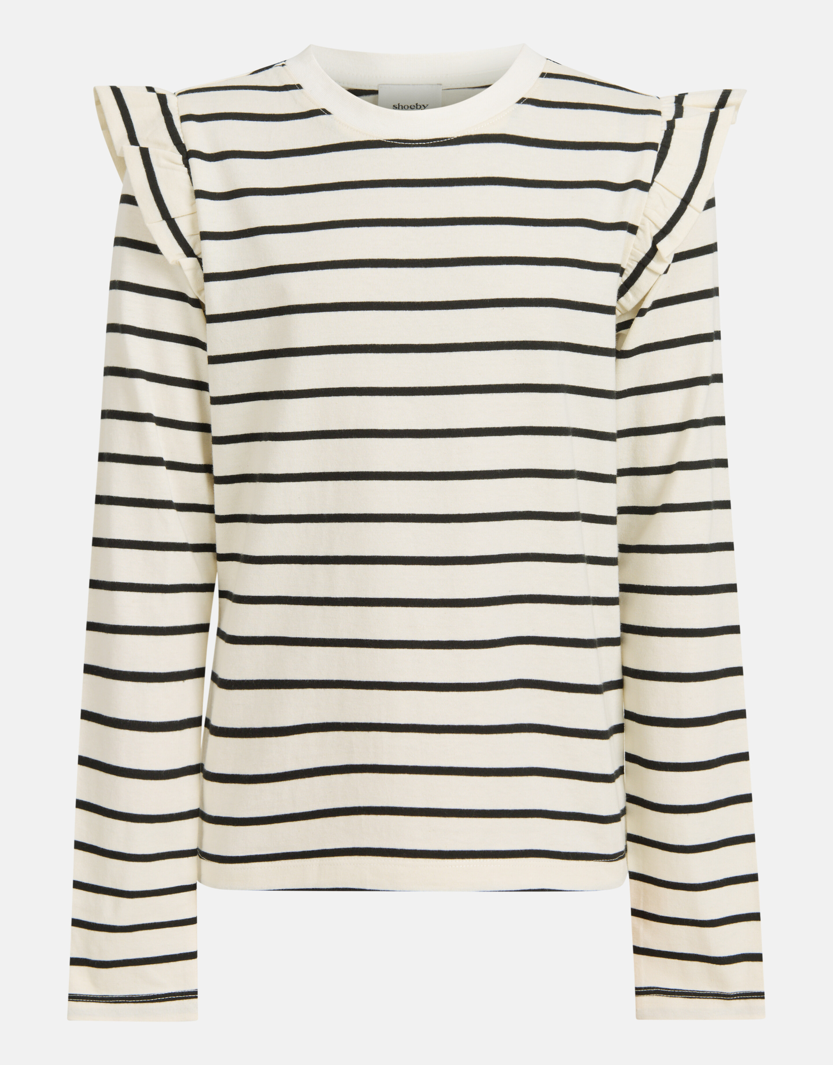 Gestreiftes Langarmshirt Off White SHOEBY GIRLS