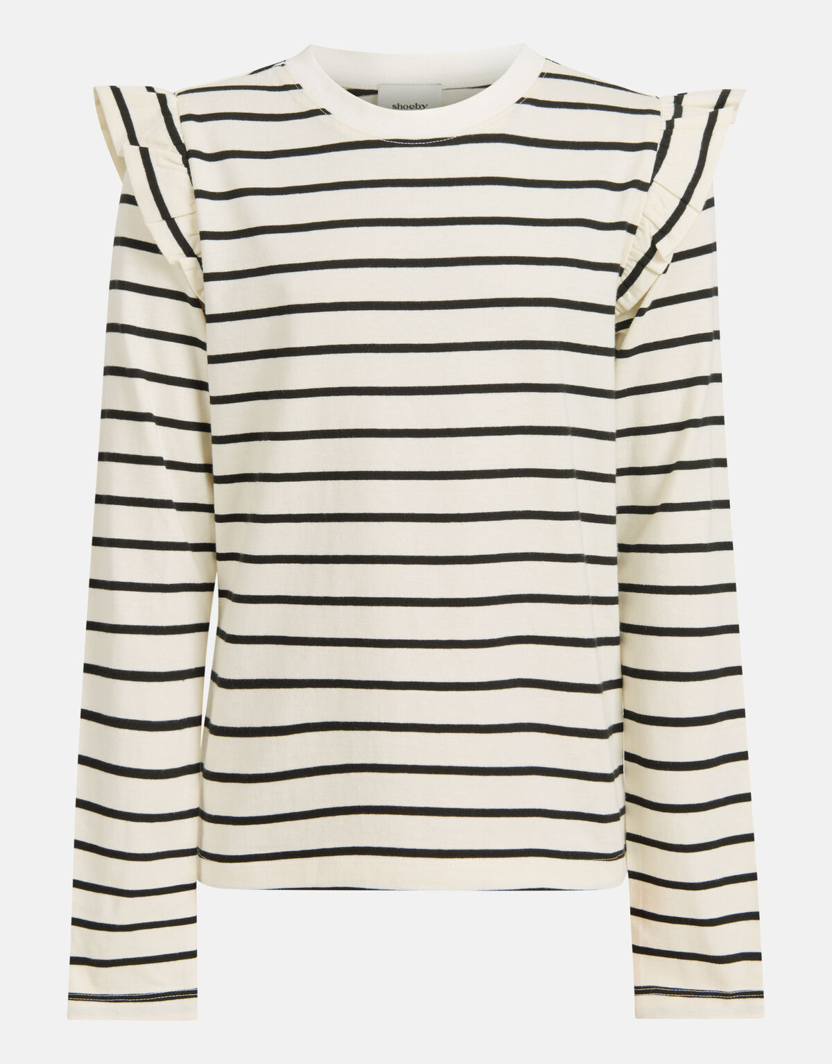 Gestreiftes Langarmshirt Off White SHOEBY GIRLS