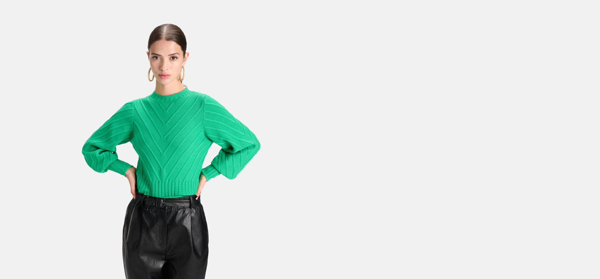 Diagonaler Pullover Grün SHOEBY WOMEN
