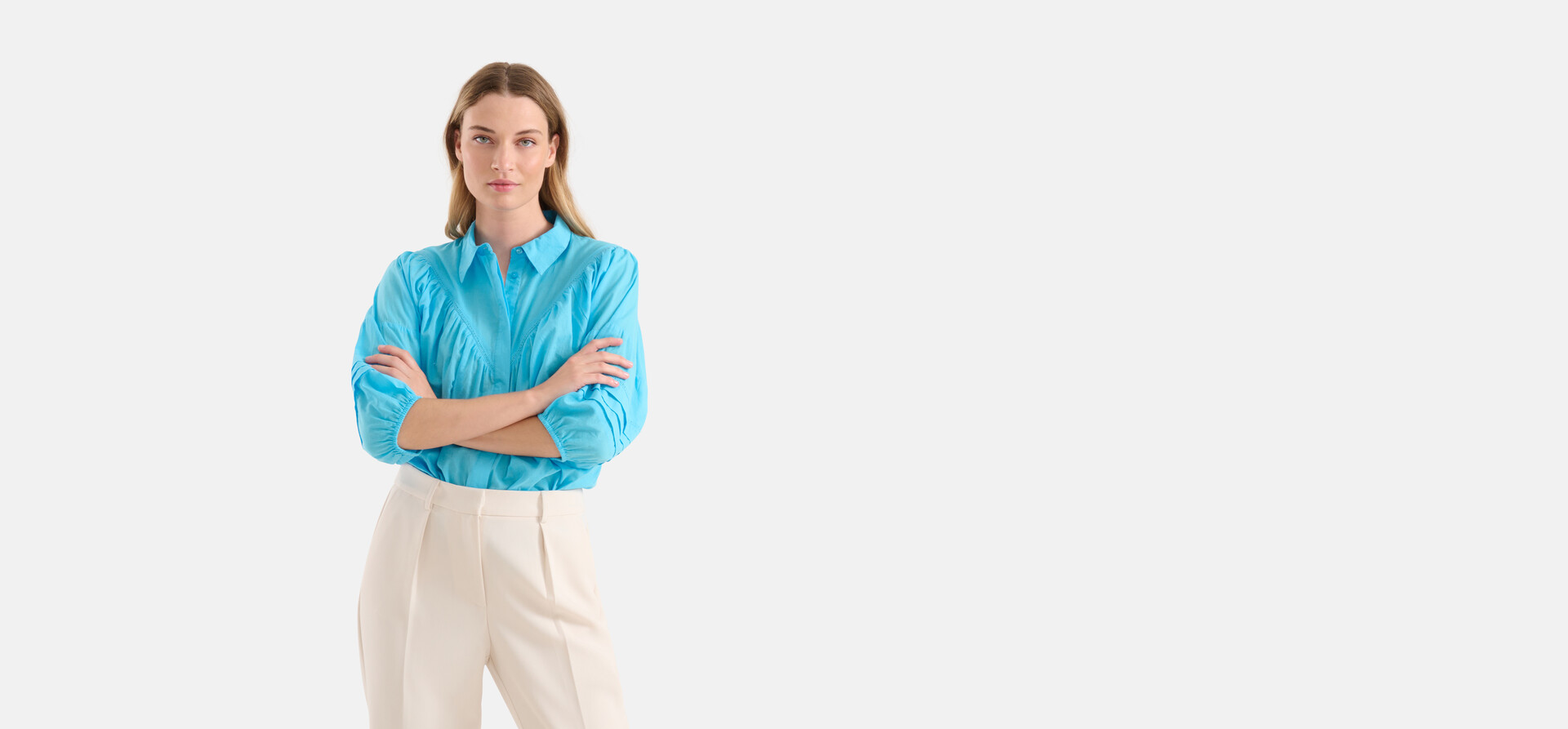 Voile Bluse Hellblau SHOEBY WOMEN