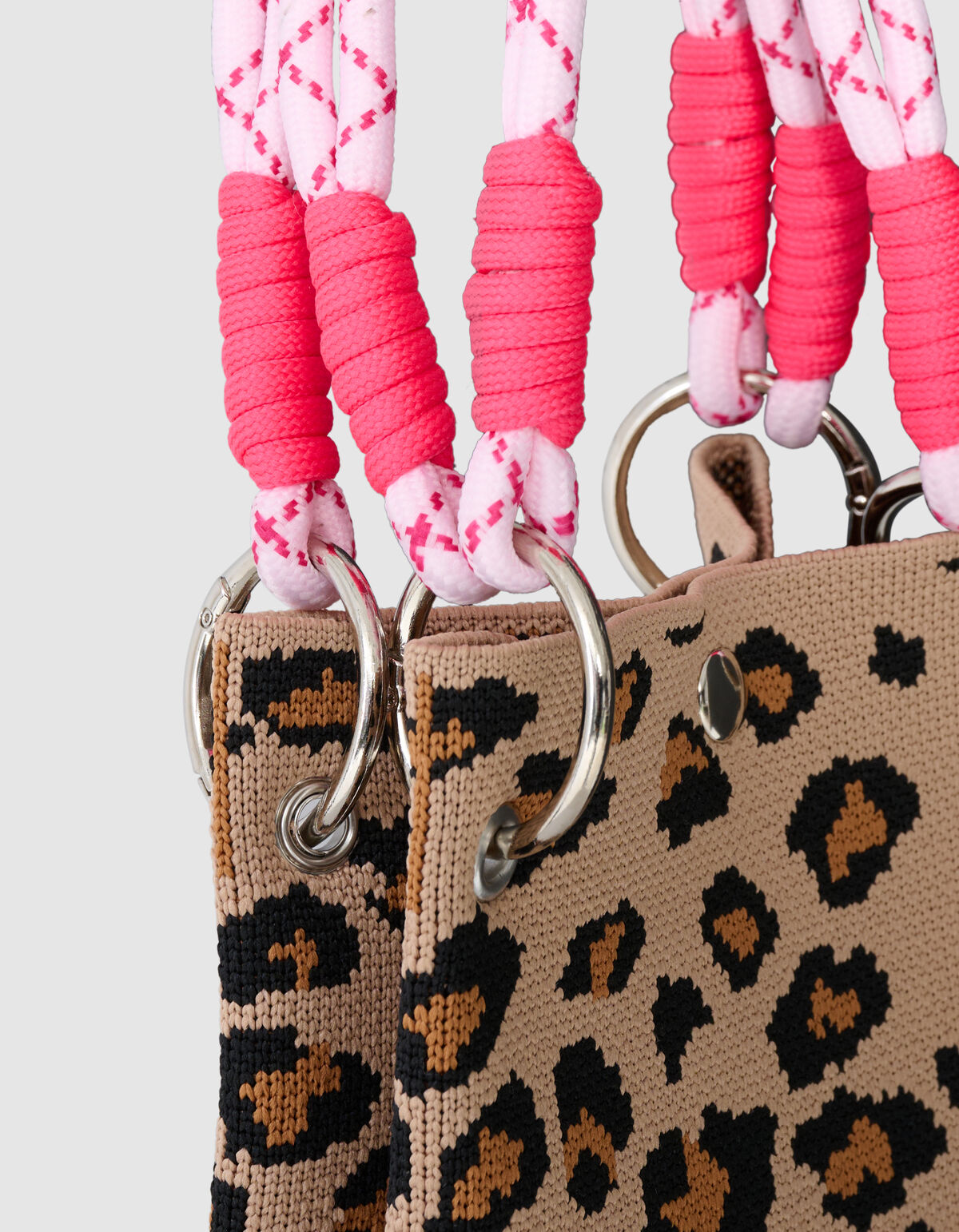 Gestrickte Leoparden-Tasche Hellbraun SHOEBY GIRLS