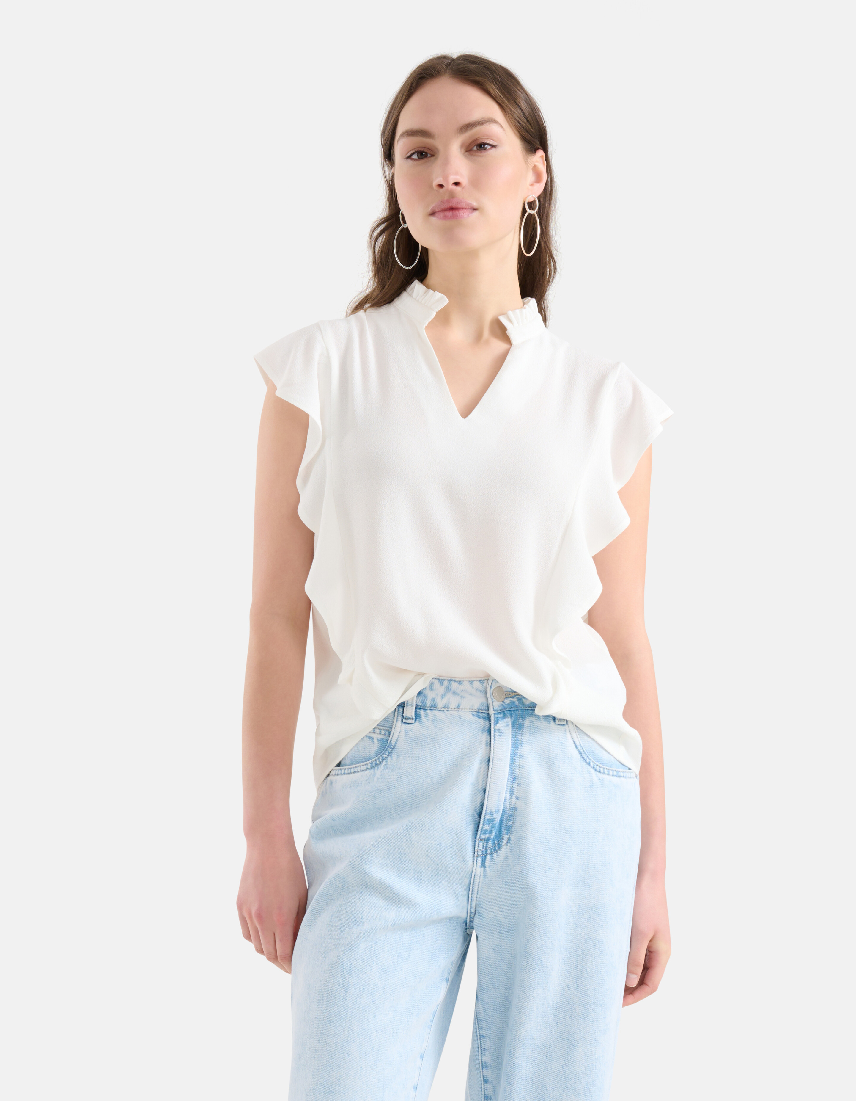 Rüschen-Top Weiß SHOEBY WOMEN