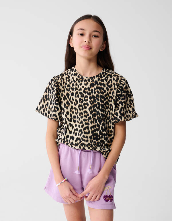 Leopard Puff Top Braun SHOEBY GIRLS