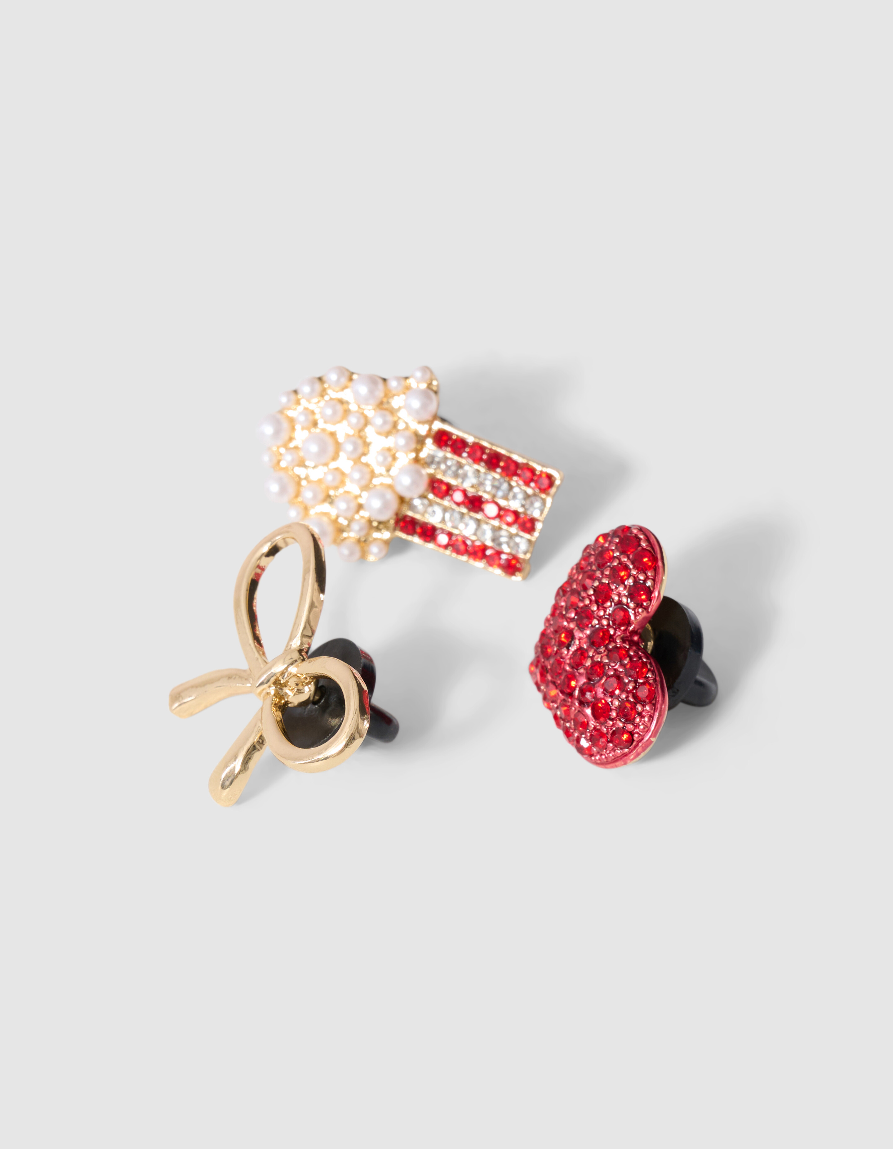 Popcorn-Broschen-Set Rot SHOEBY ACCESSOIRES