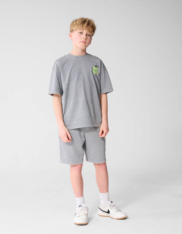 Surf Wave Artwork T-Shirt Grau SHOEBY BOYS