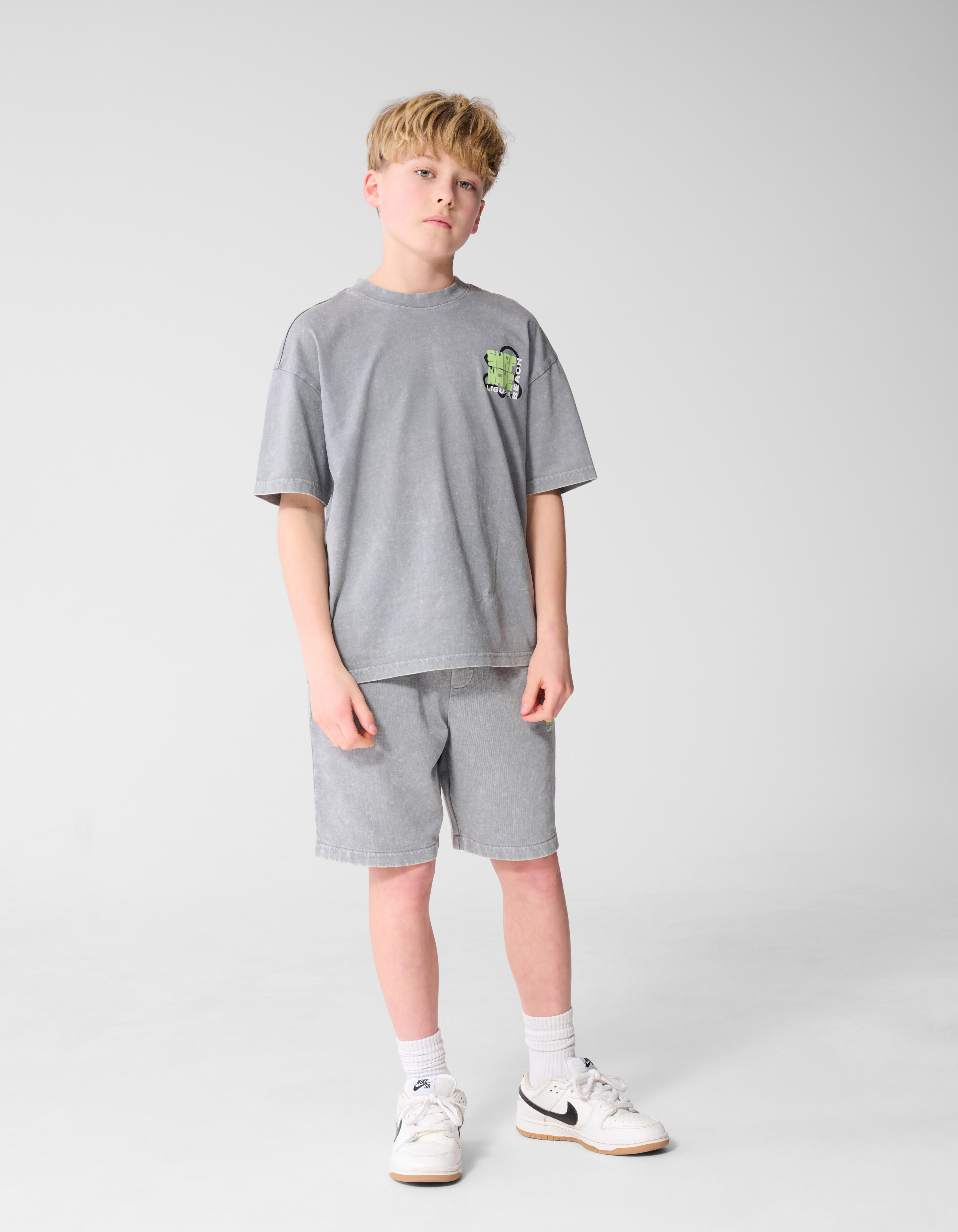 Surf Wave Artwork T-Shirt Grau SHOEBY BOYS