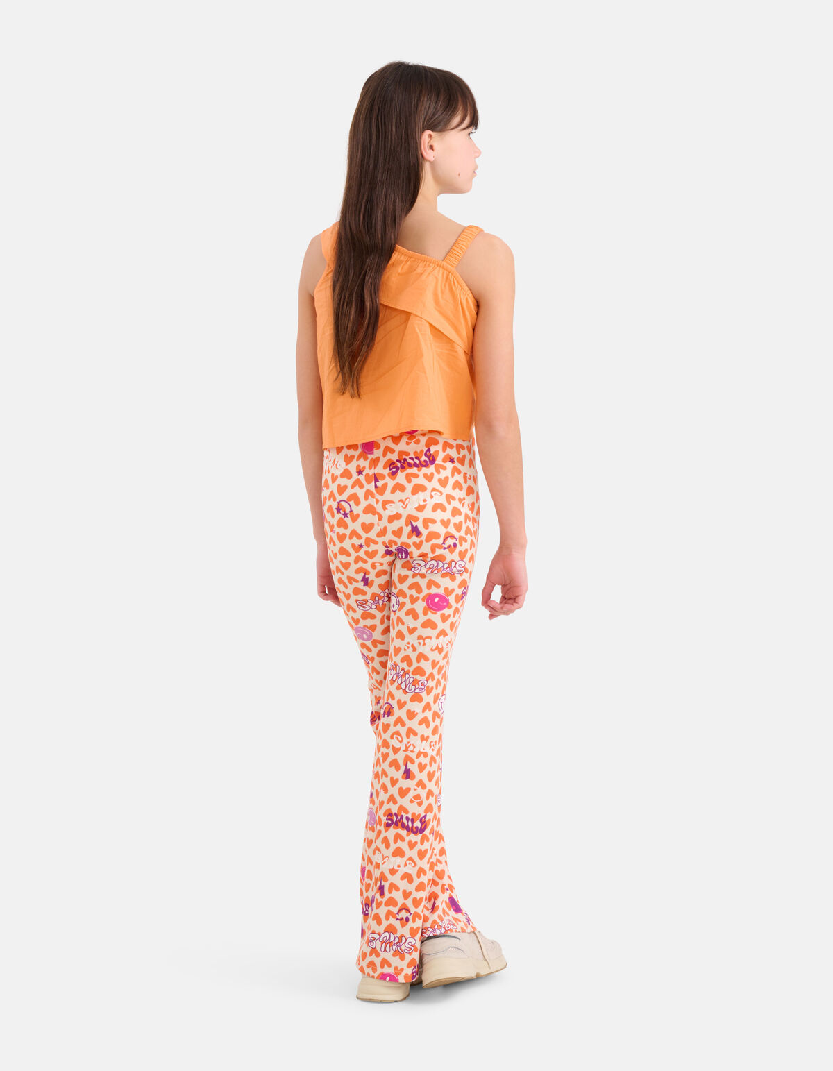 Bedruckte ausgestellte Rippenleggings Oranje SHOEBY GIRLS