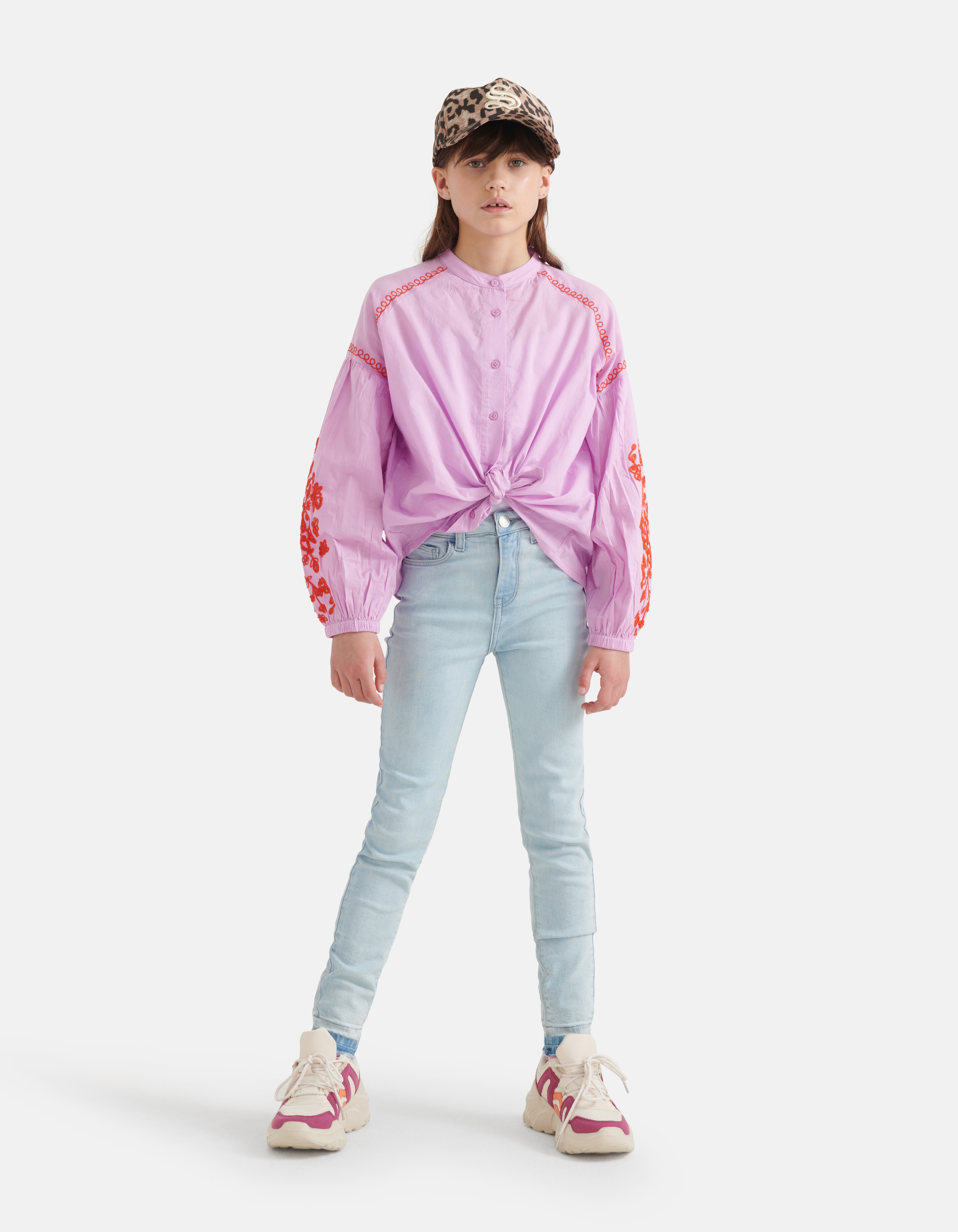 Bluse mit Stickerei Hellviolett SHOEBY GIRLS