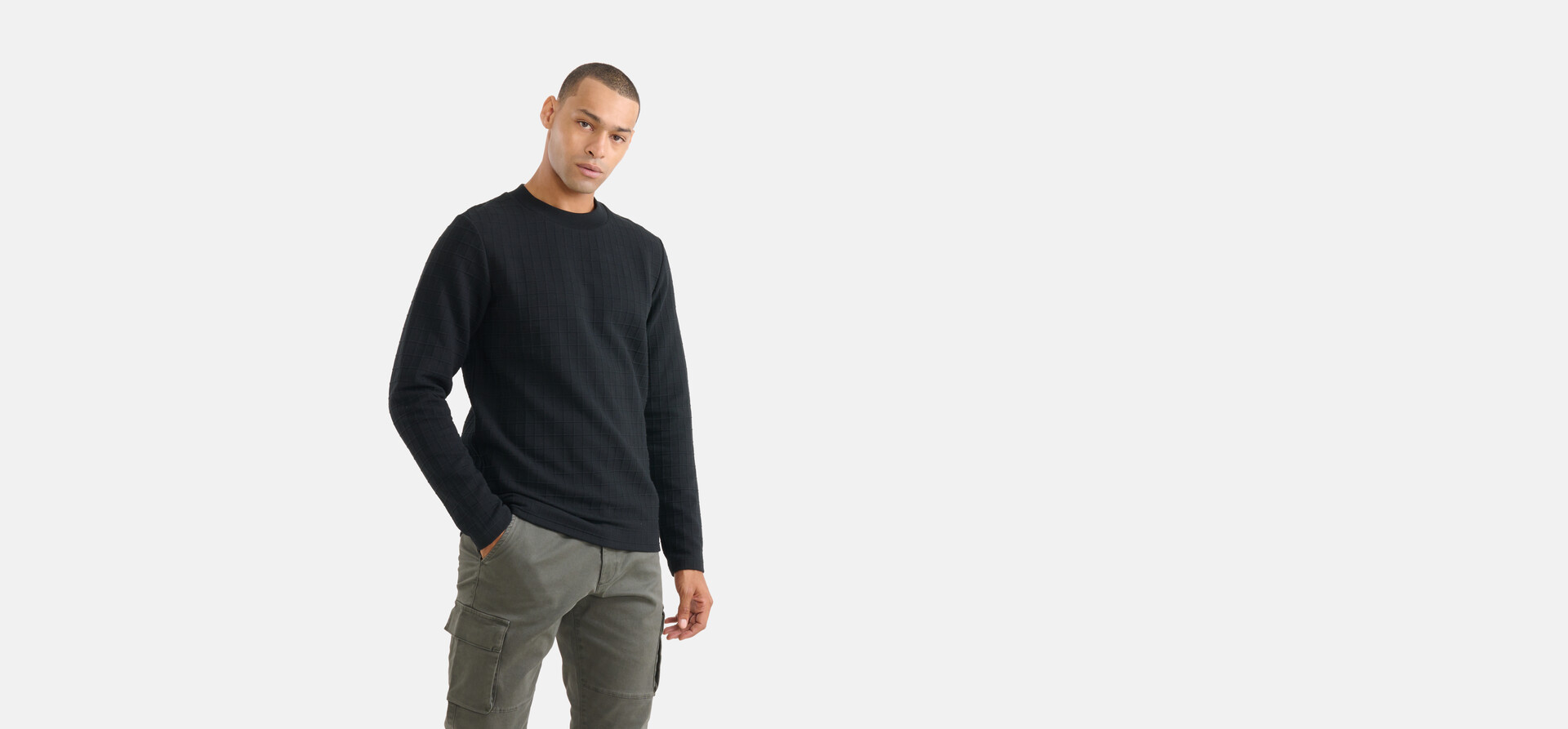 Struktur Pullover Schwarz SHOEBY MEN