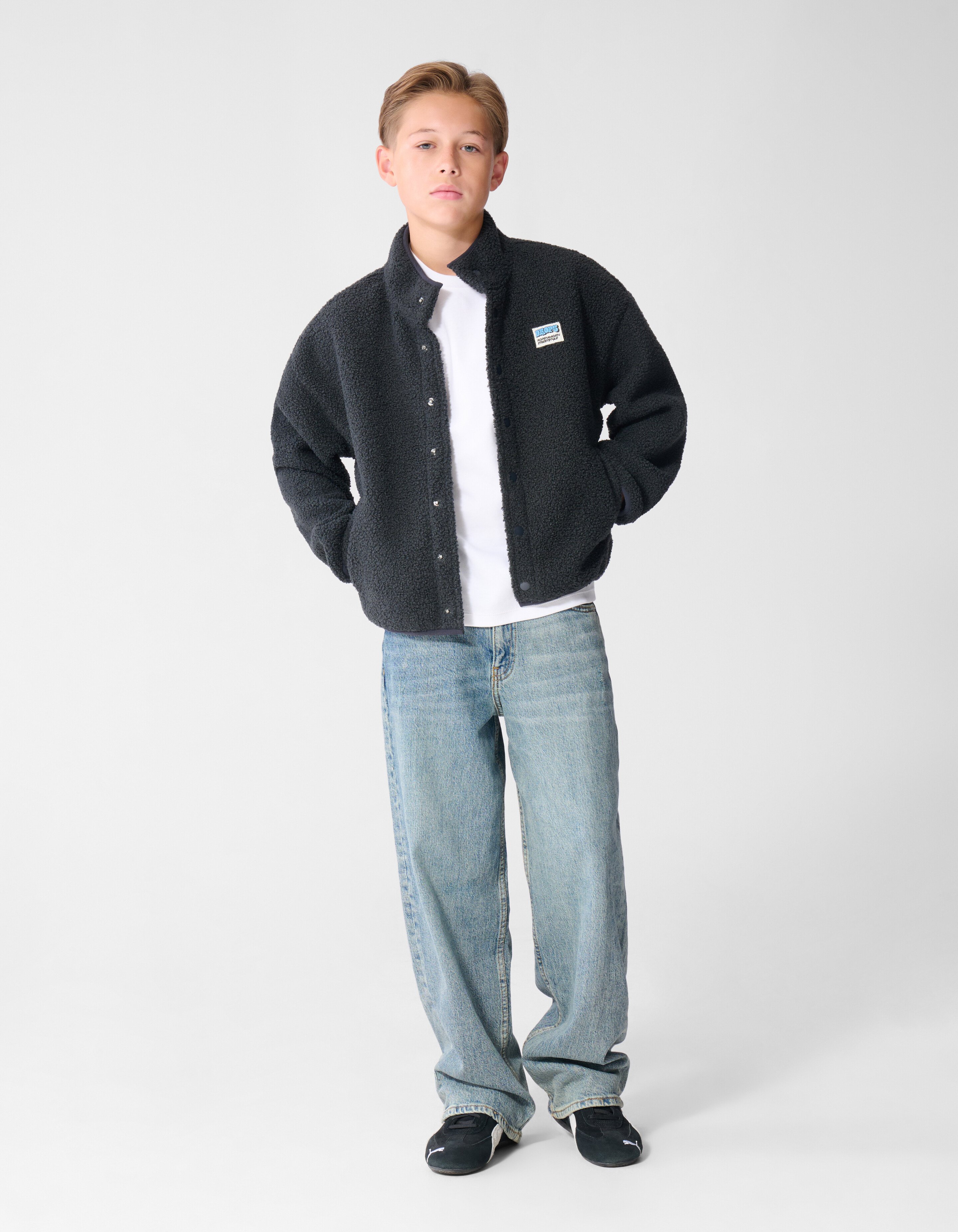 Relaxed Teddyjacke Dunkelgrau SHOEBY BOYS