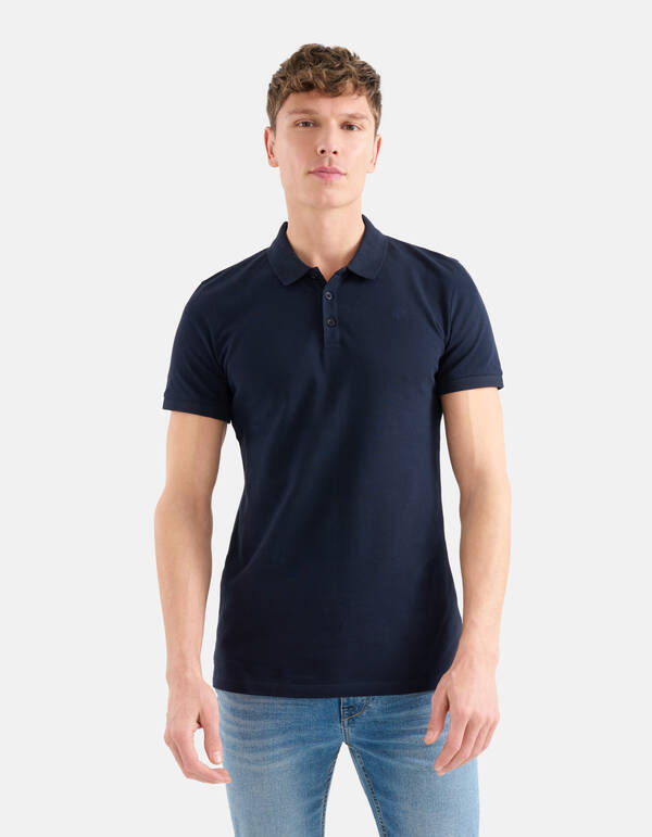 Gestricktes Poloshirt Dunkelblau SHOEBY MEN