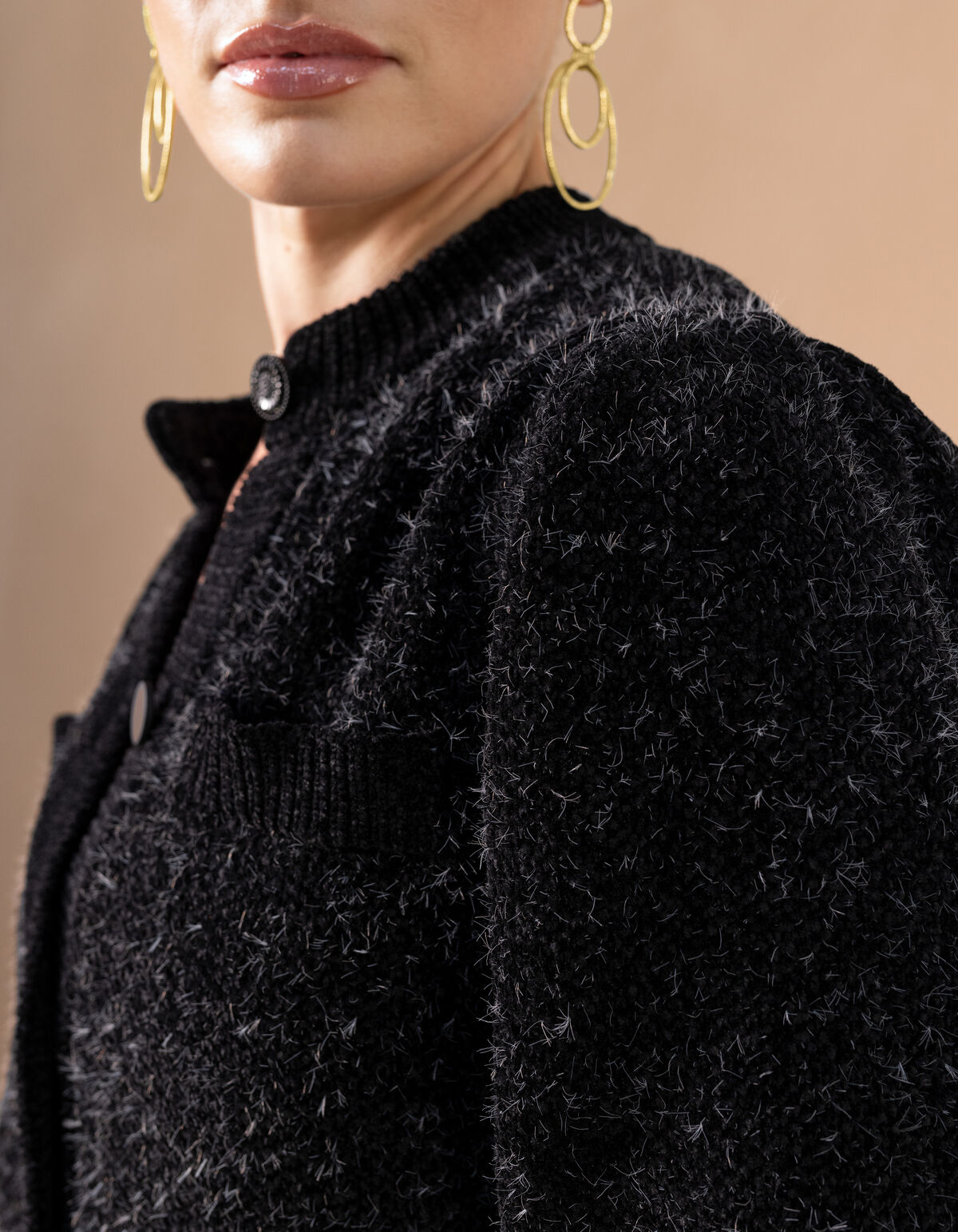 Pelzige Strickjacke Schwarz von Mieke SHOEBY WOMEN