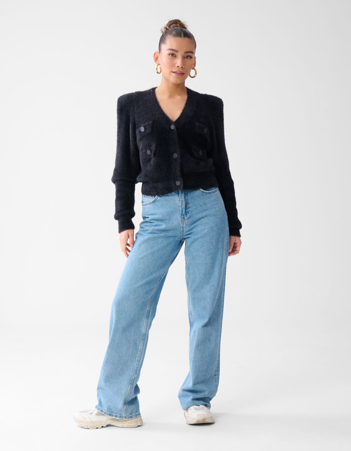 Taschen-Strickjacke Schwarz SHOEBY WOMEN