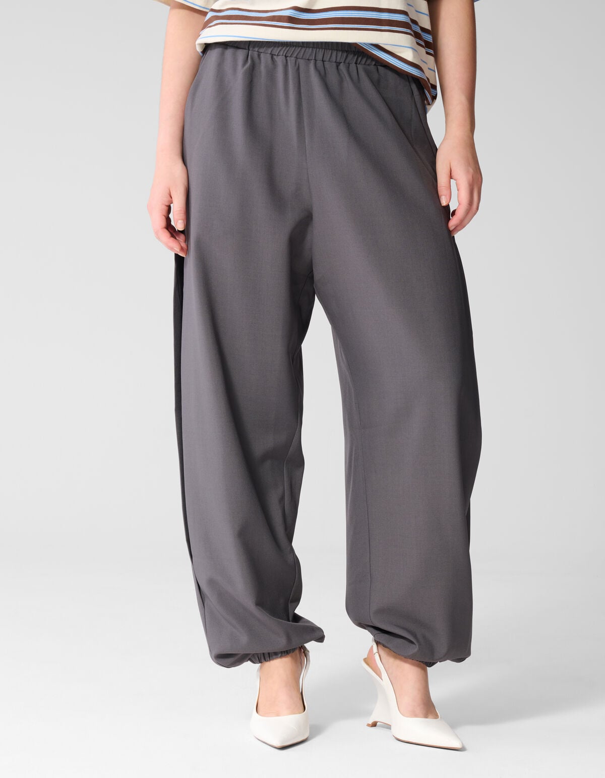 Hose &bdquo;Pleat Balloon Fit&ldquo; Grau SHOEBY WOMEN
