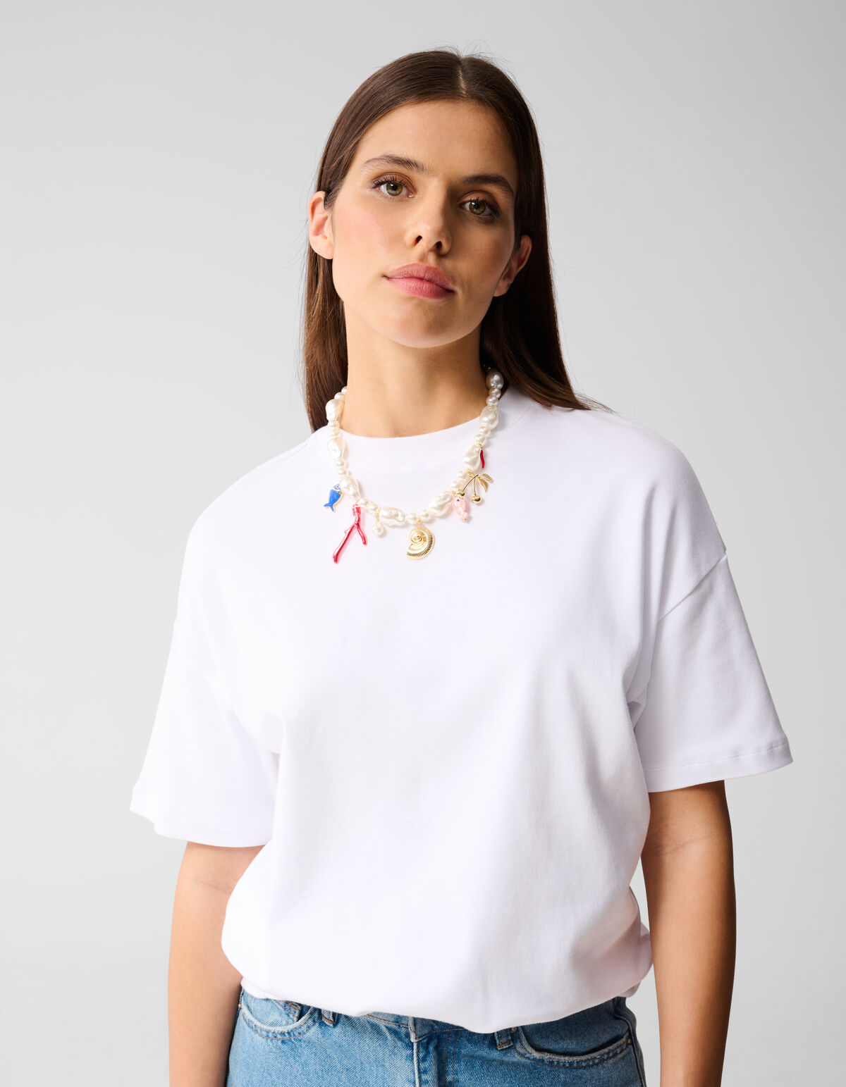Perlenanhänger Halskette Off-white SHOEBY ACCESSOIRES