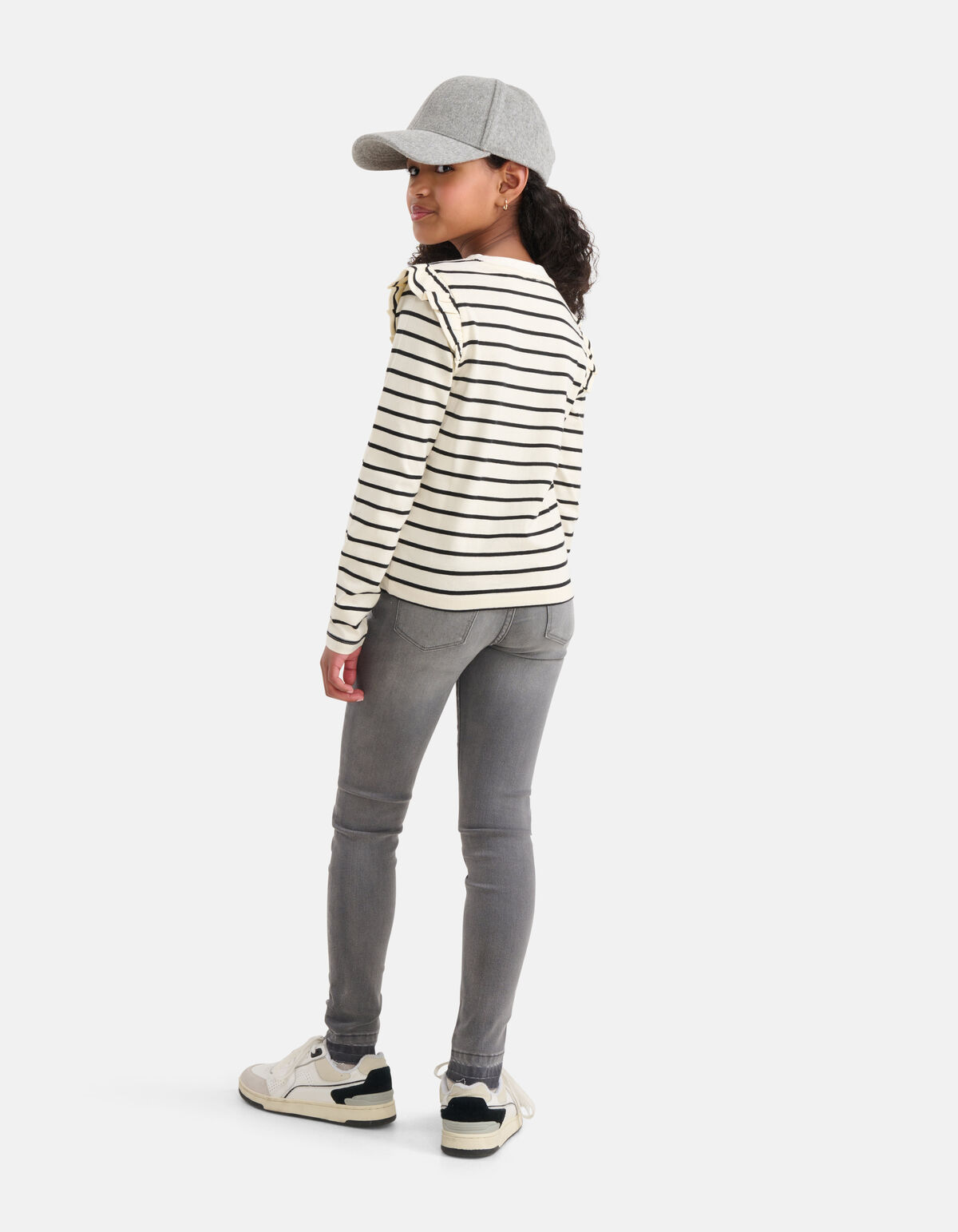 Gestreiftes Langarmshirt Off White SHOEBY GIRLS