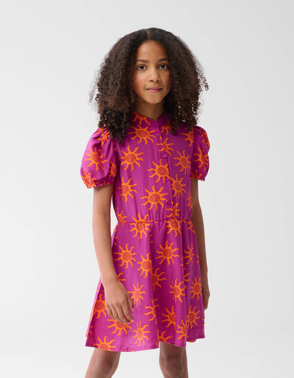 Kleid mit Artwork-Print Dunkelviolett SHOEBY GIRLS