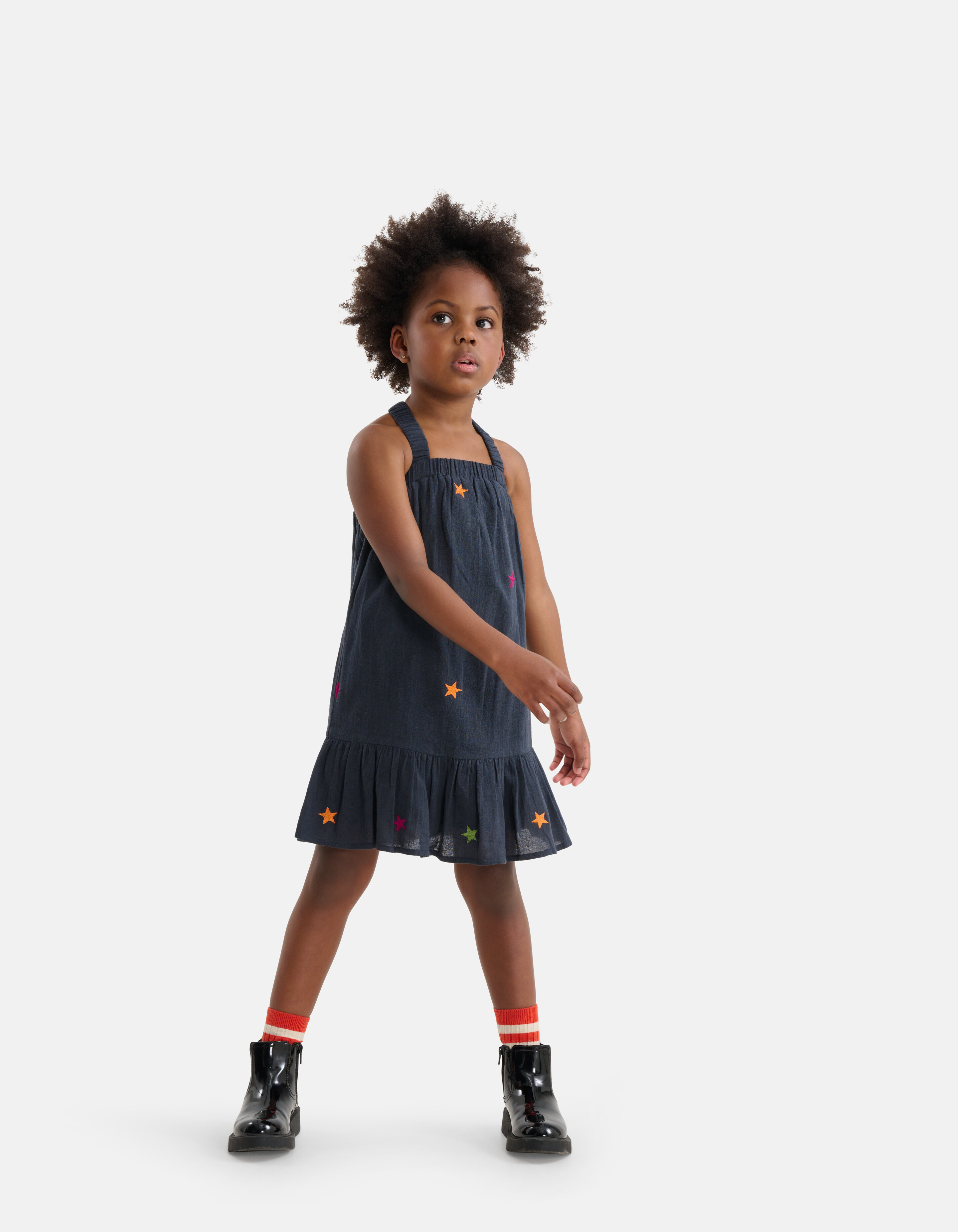 Bedrucktes Sternenkleid Dunkelgrau SHOEBY GIRLS