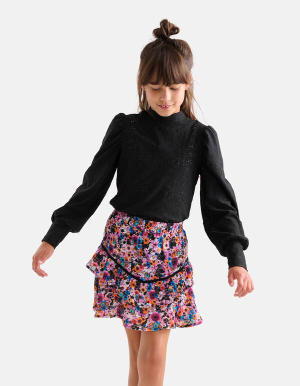 Embroidery Top Zwart SHOEBY GIRLS