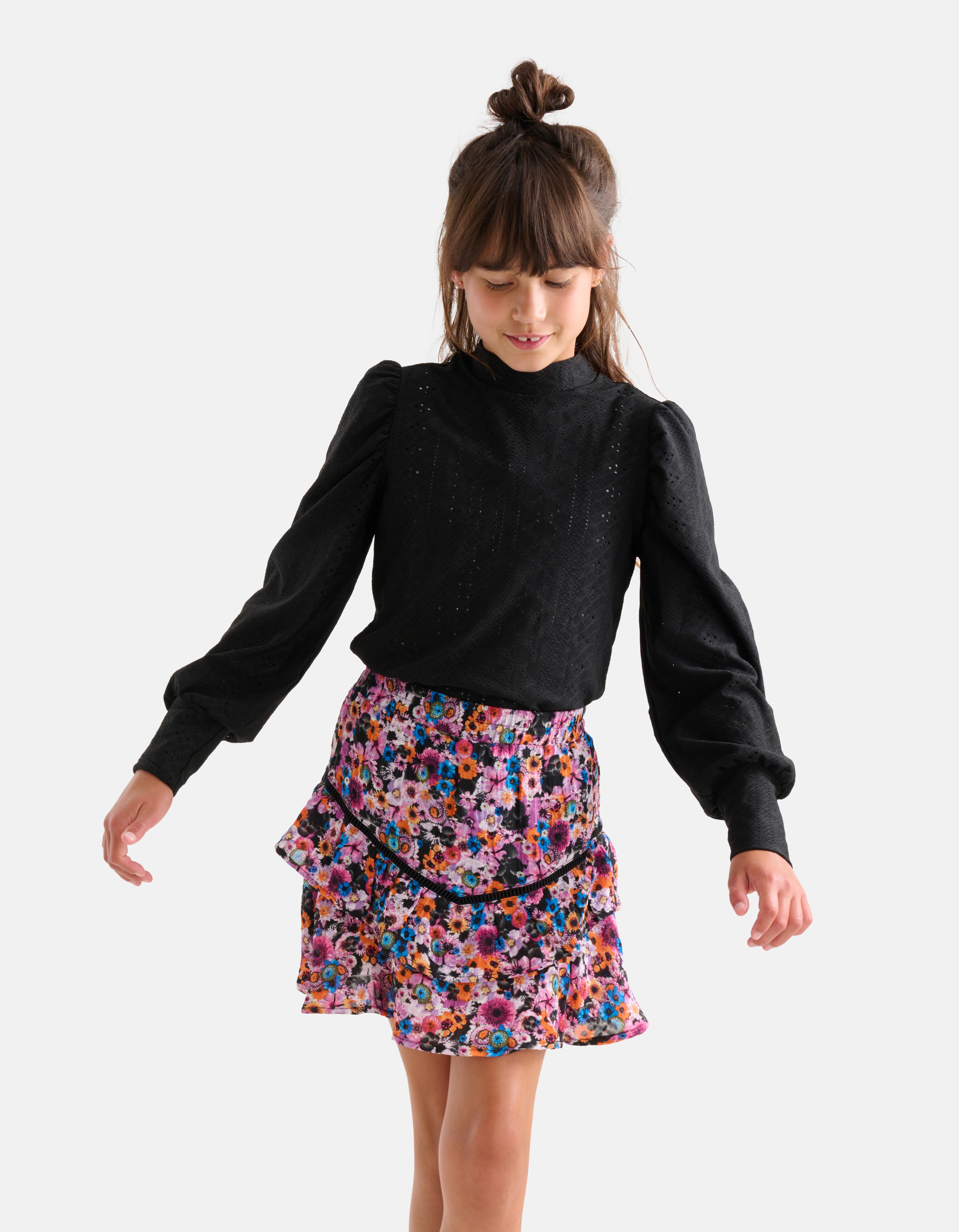 Embroidery Top Zwart SHOEBY GIRLS