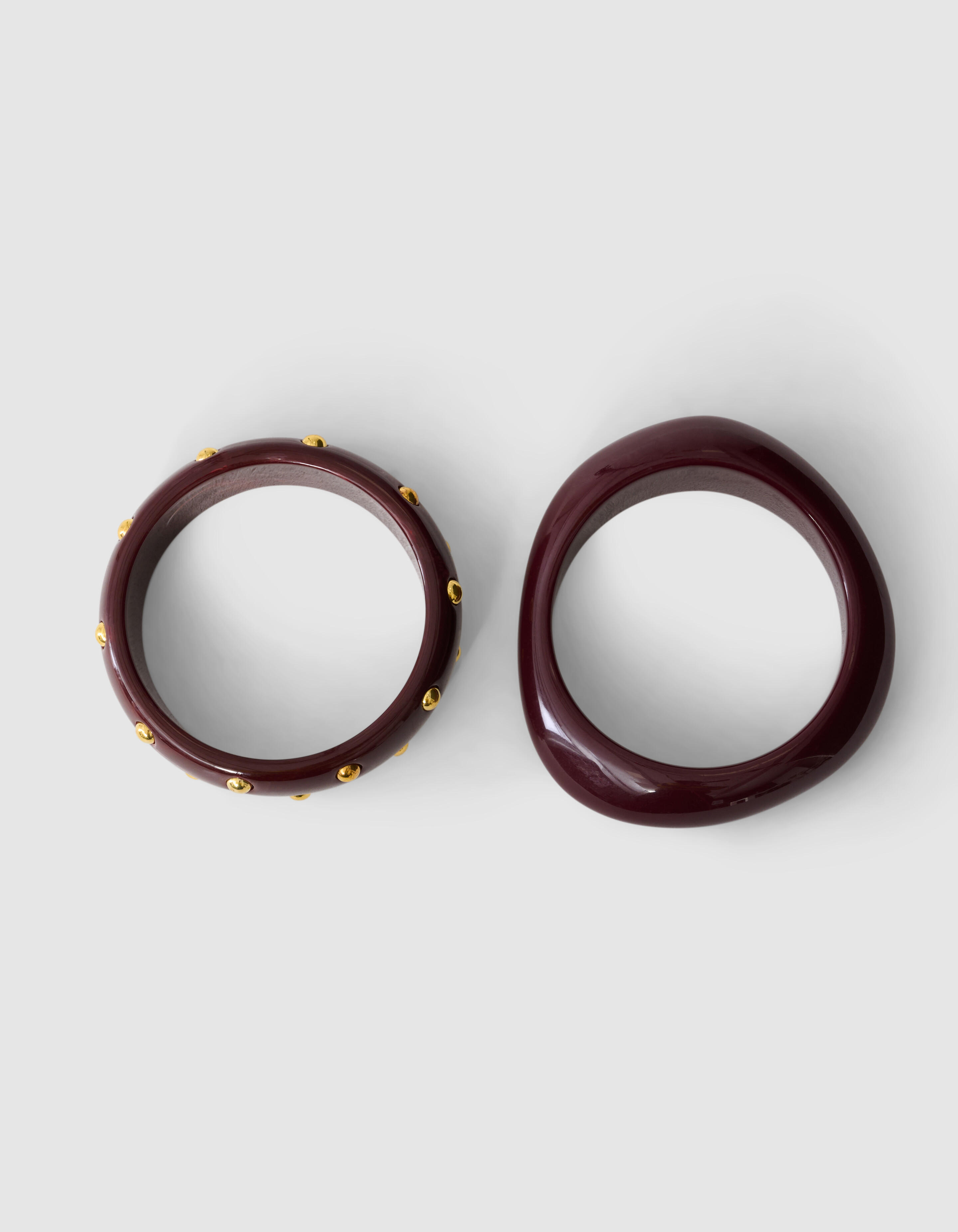 Bangle-Ohrring-Set Braun/Dunkelrot SHOEBY ACCESSOIRES