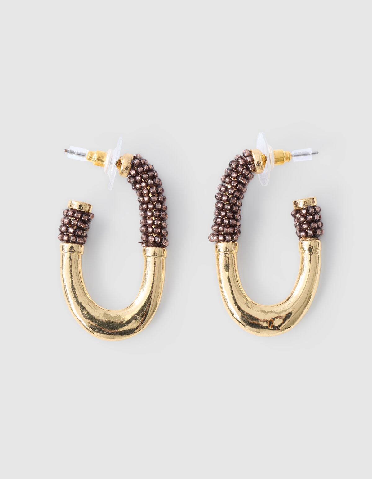 Ovale Ohrringe mit Perlen Gold SHOEBY ACCESSOIRES