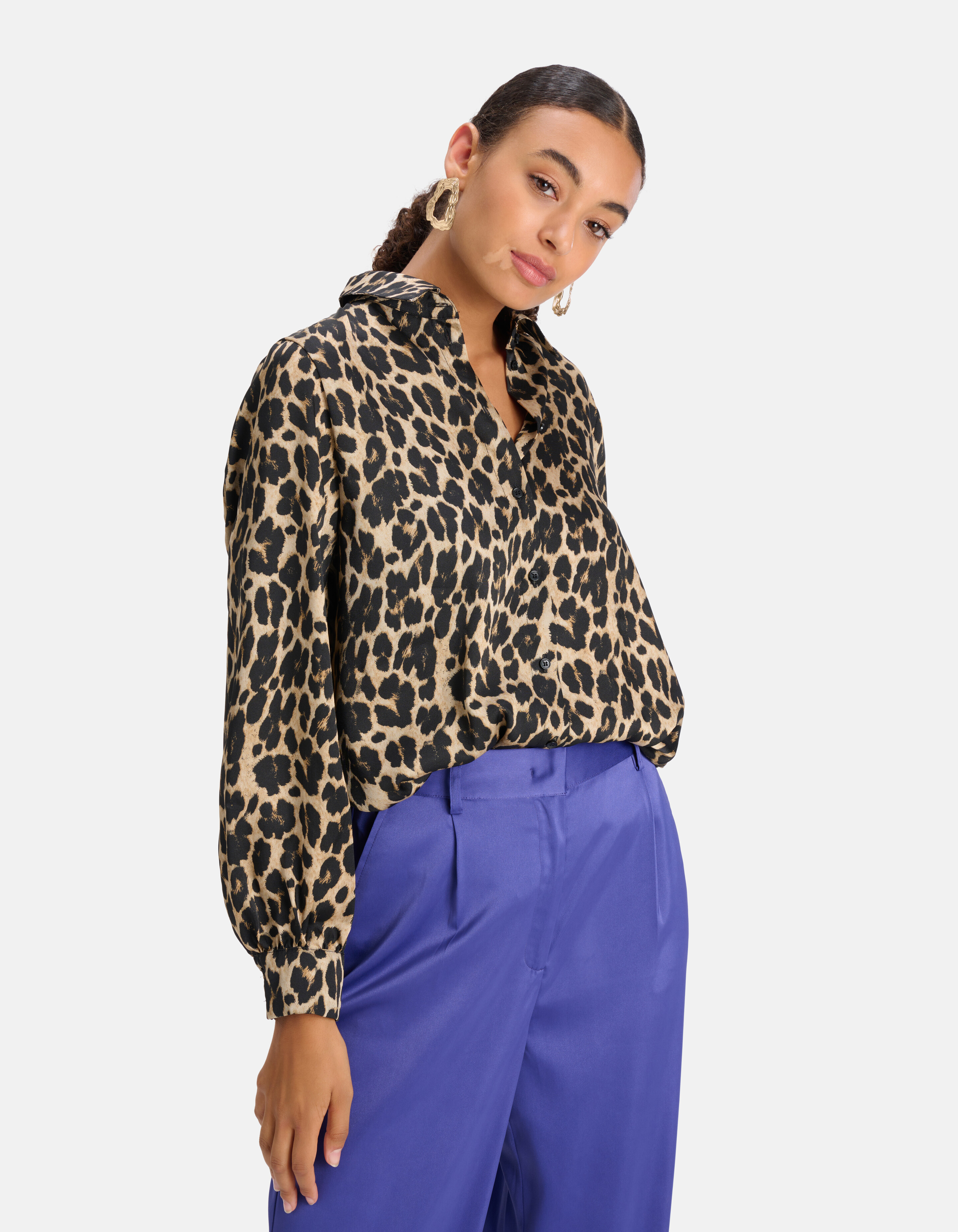 Bluse mit Leopardenmuster Taupe SHOEBY WOMEN