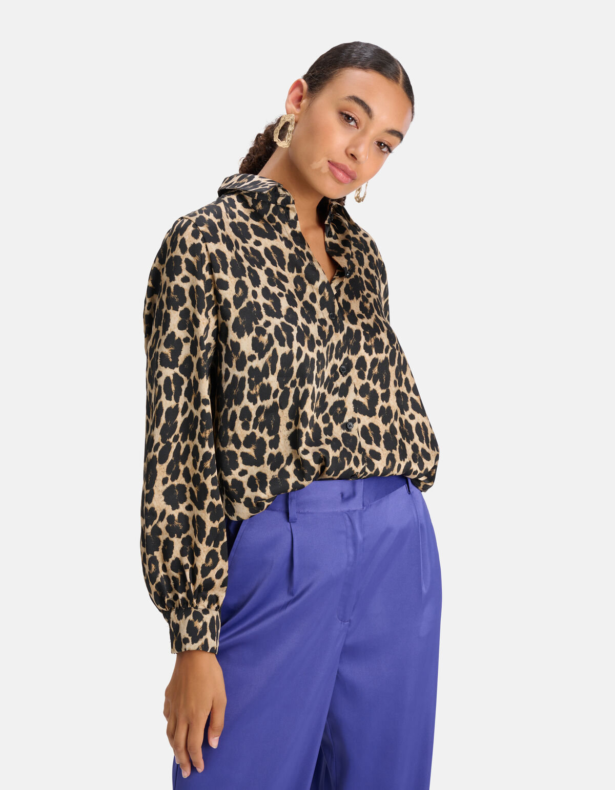 Bluse mit Leopardenmuster Taupe SHOEBY WOMEN