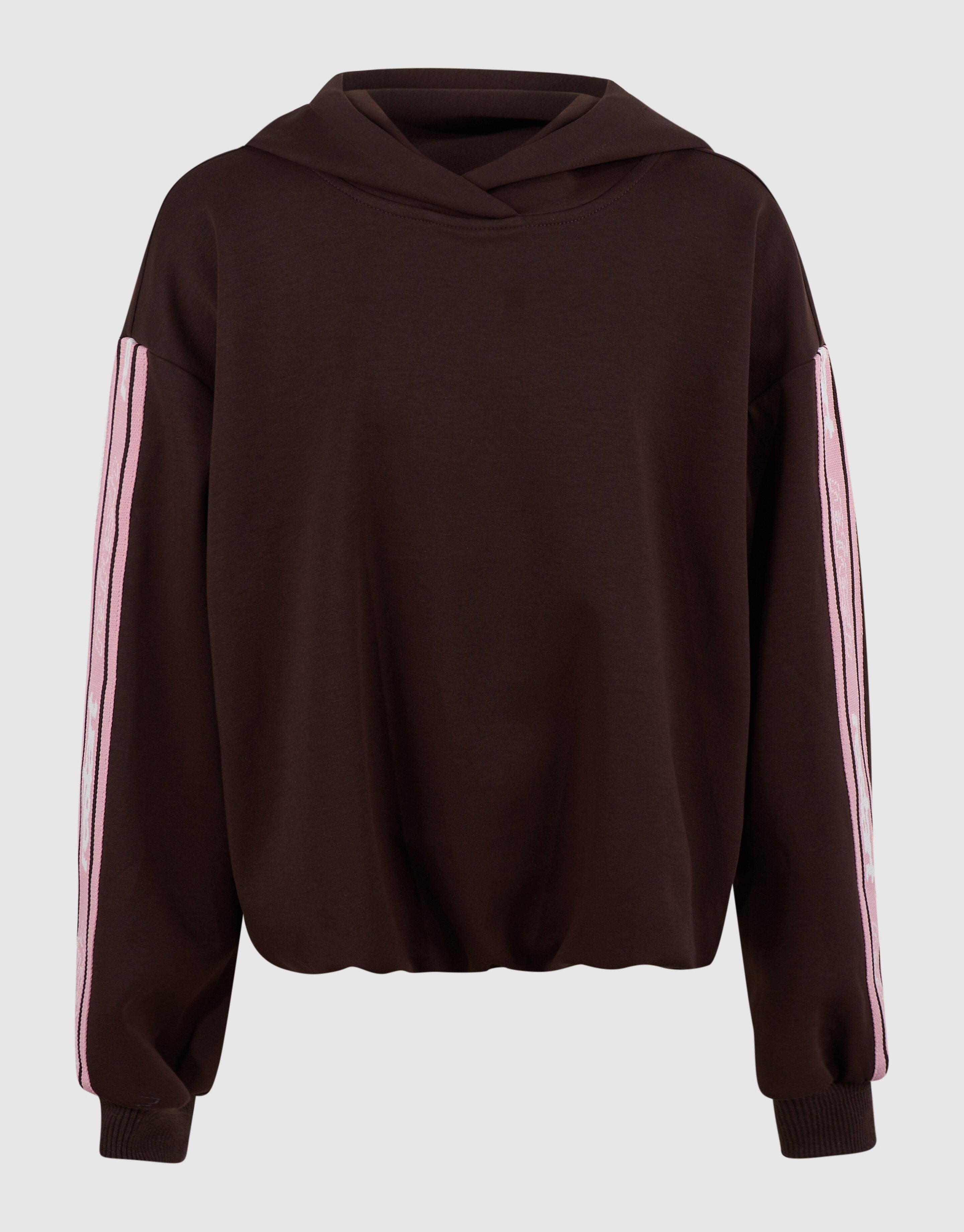 Tape Balloon Fit Hoodie in Dunkelbraun SHOEBY GIRLS