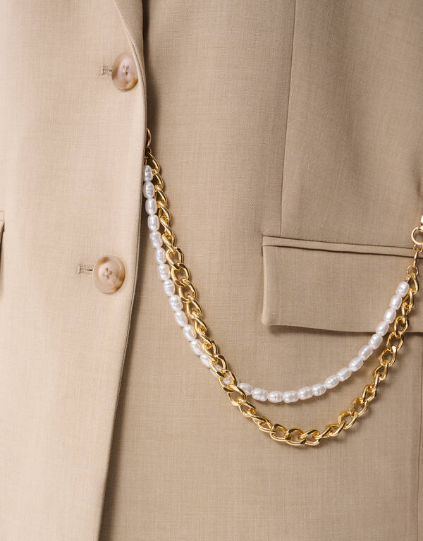 Ärmelloser Blazer mit Kettenmuster, Sand SHOEBY WOMEN