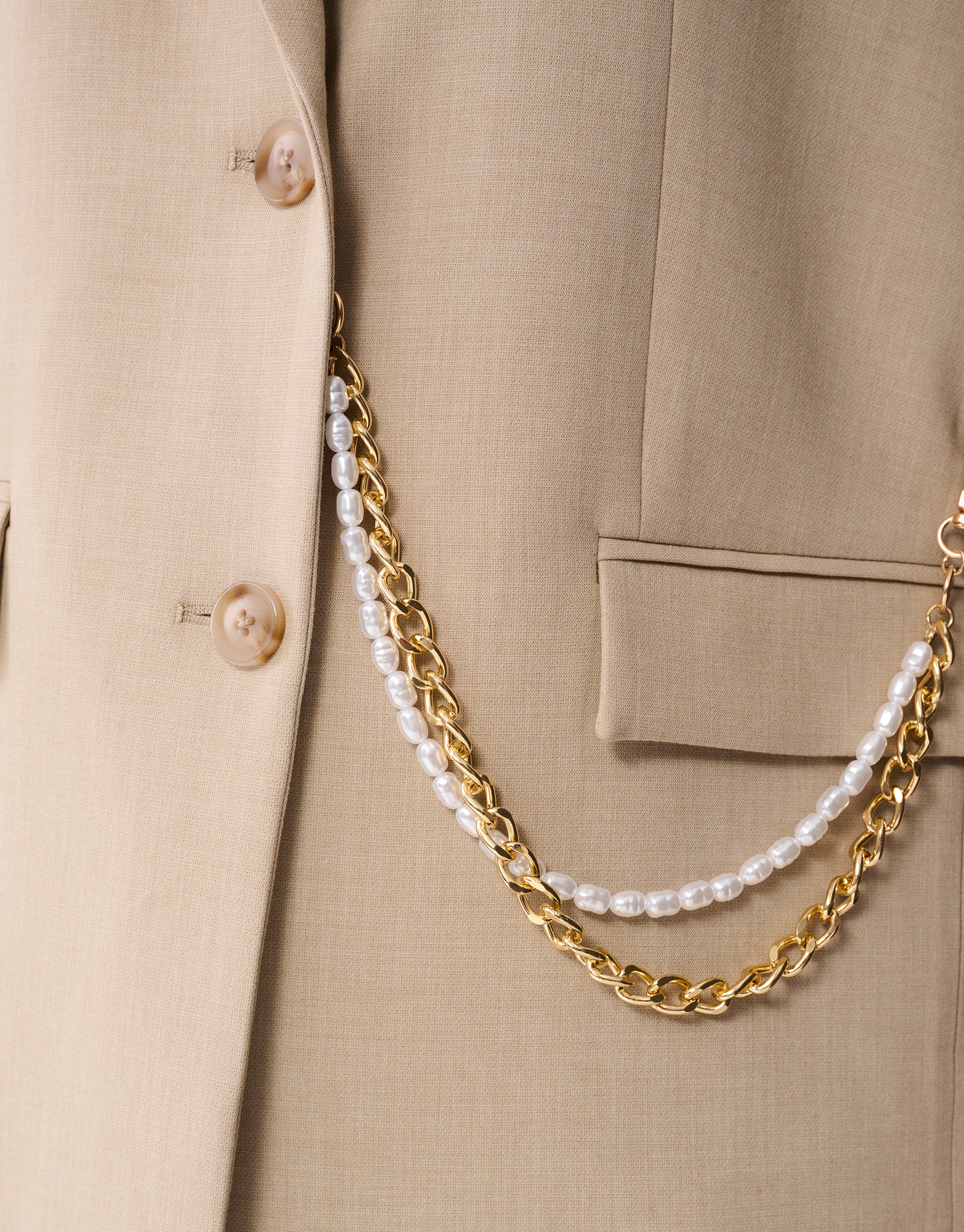 Ärmelloser Blazer mit Kettenmuster, Sand SHOEBY WOMEN