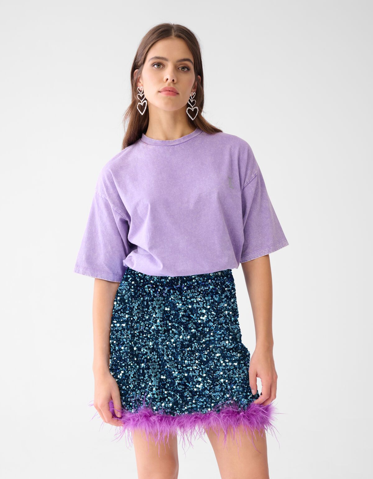 Gewaschenes T-Shirt Hellviolett SHOEBY WOMEN