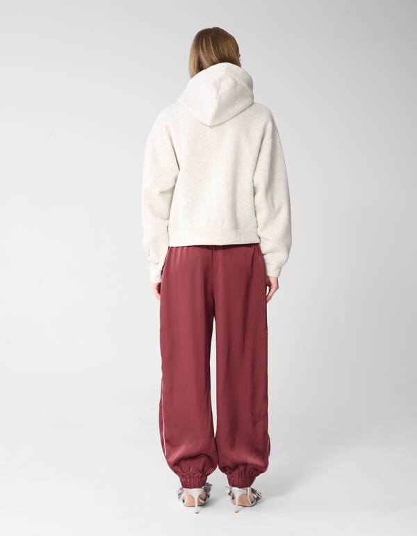 Satin-Kontrast-Jogger Dunkelrot SHOEBY WOMEN