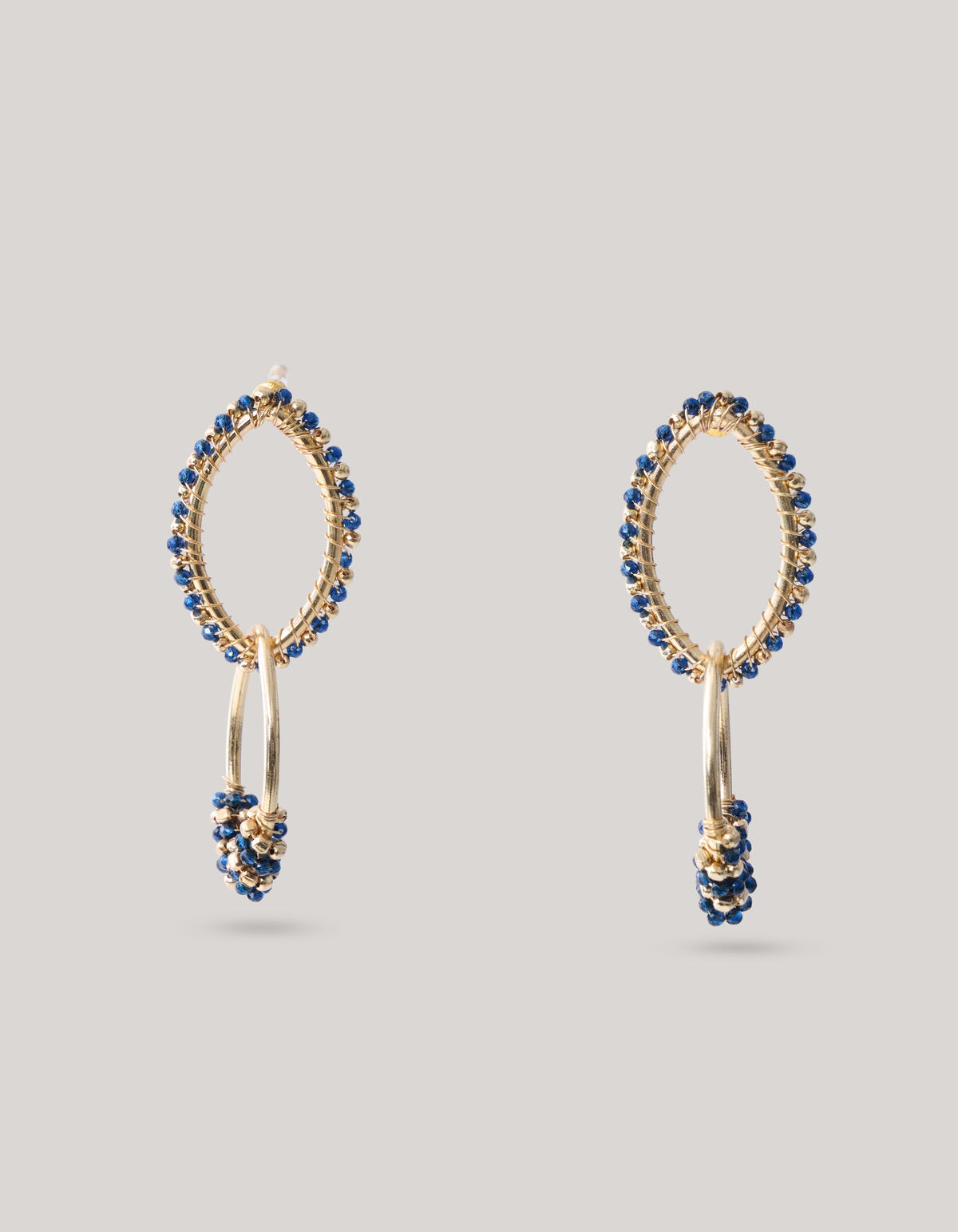 Perlenohrringe in Augenform Gold SHOEBY ACCESSOIRES