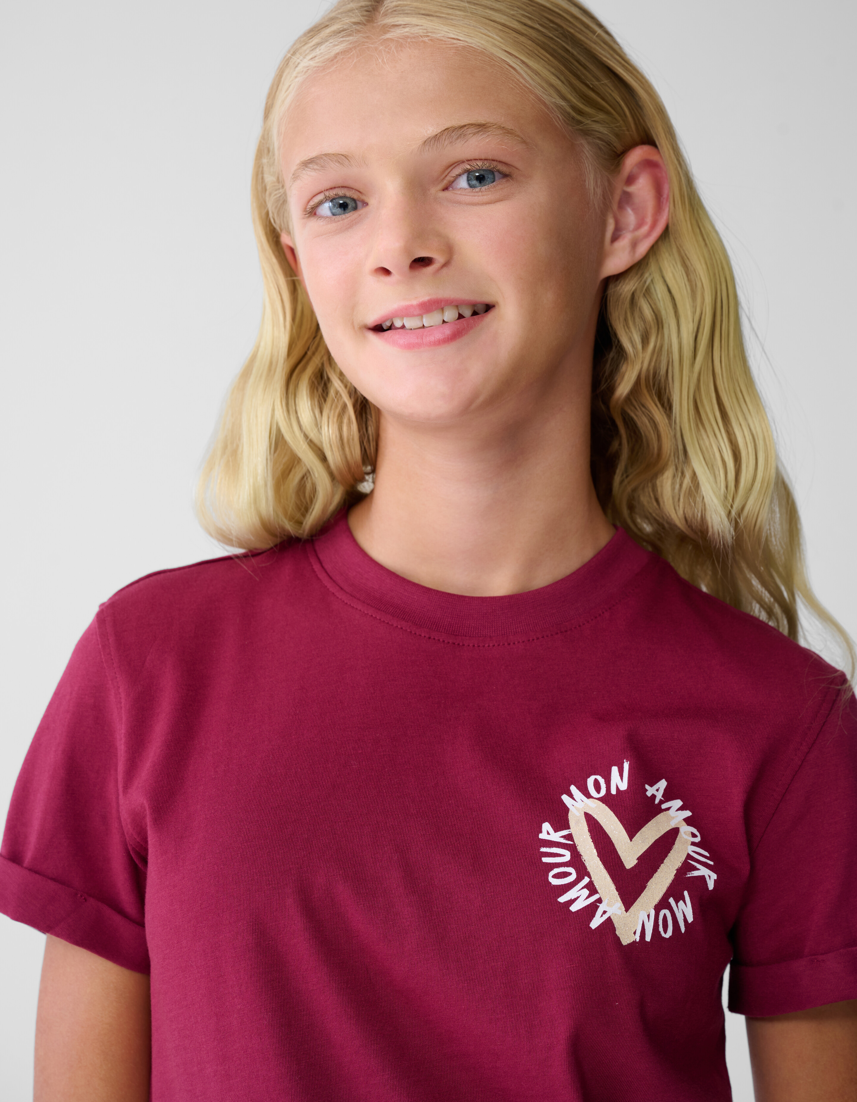 Mon Amour Kunst T-Shirt Dunkelrot SHOEBY GIRLS