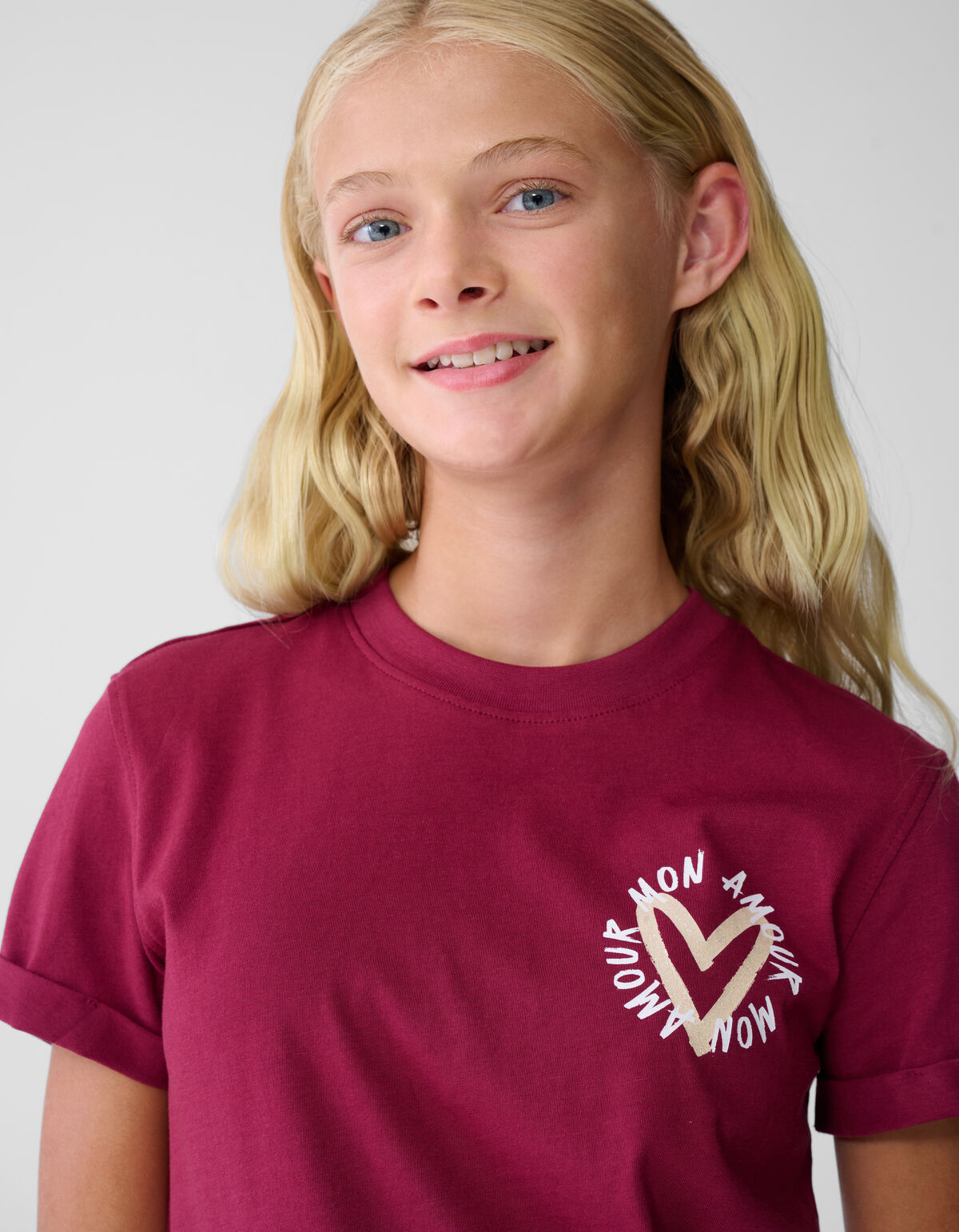 Mon Amour Kunst T-Shirt Dunkelrot SHOEBY GIRLS