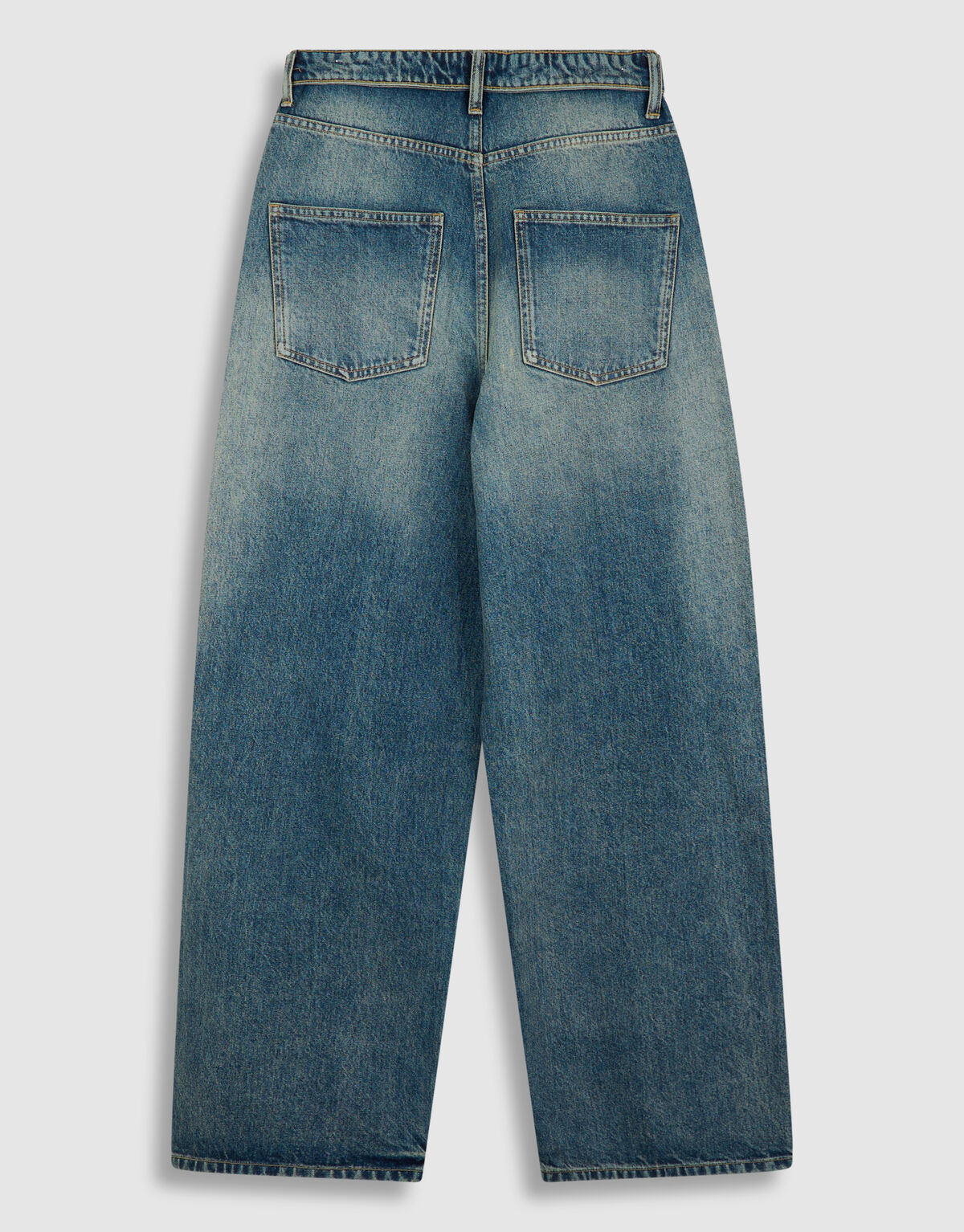 Folded Waistband Baggy Fit Jeans Dunkelblau SHOEBY WOMEN