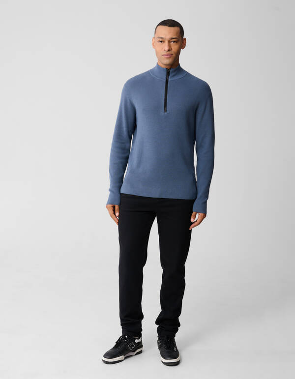 Strickpullover mit halbem Reißverschluss Blau SHOEBY MEN