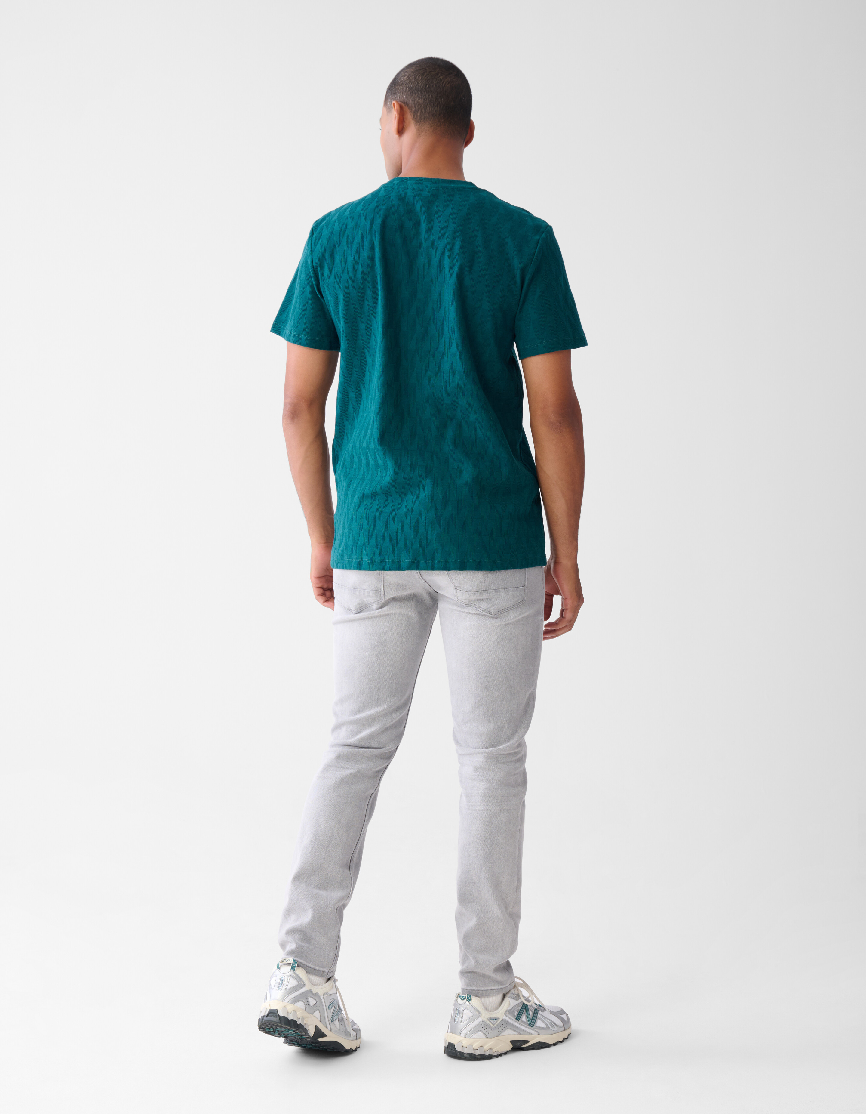 Jacquard-T-Shirt Dunkelgrün SHOEBY MEN