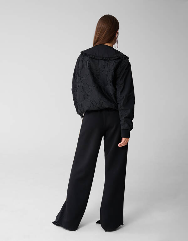 Übergroße große Kragen Bomber Schwarz SHOEBY WOMEN