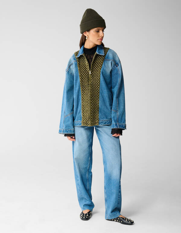 Velours-Jeansjacke Blau Von Mieke SHOEBY WOMEN