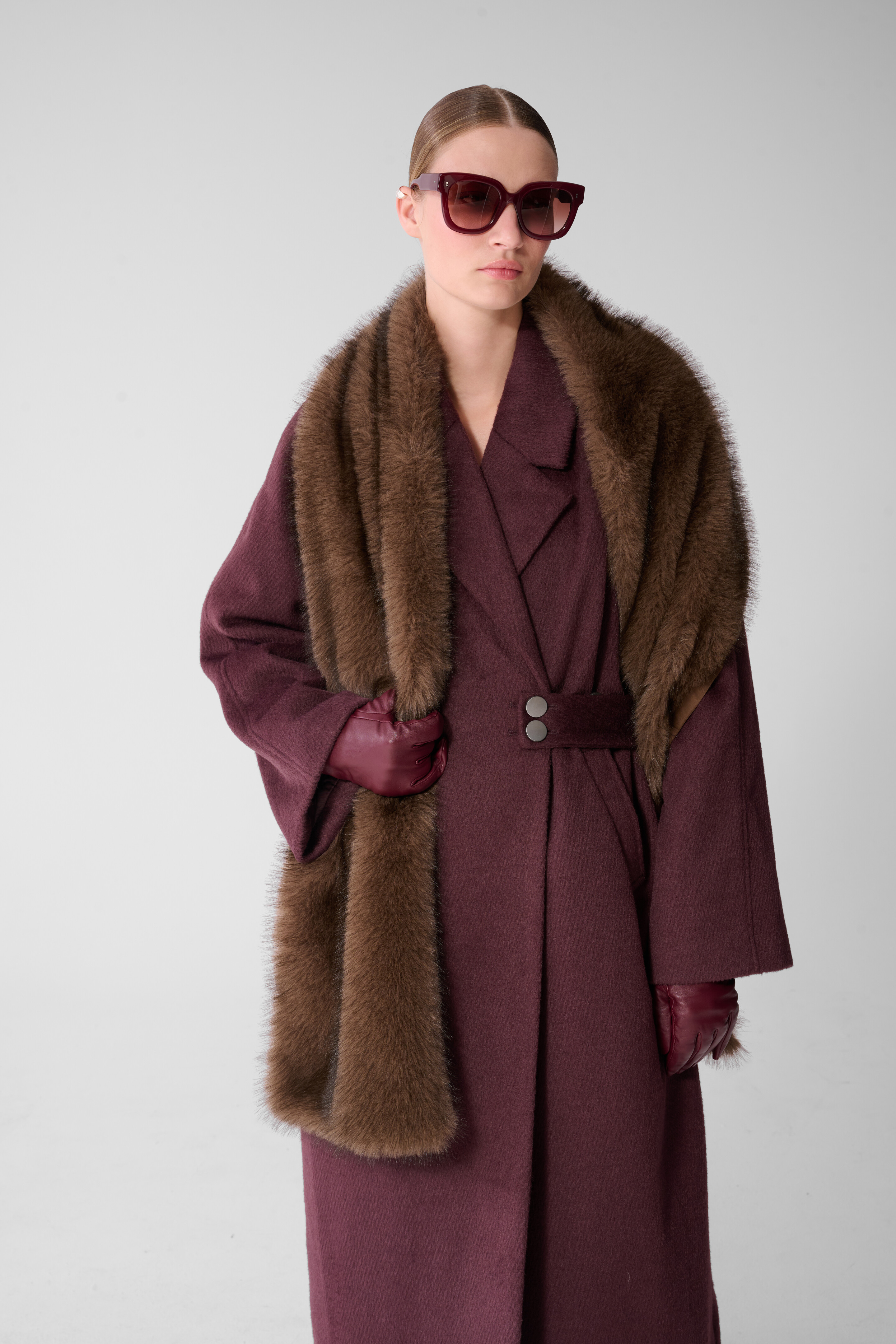 Lange Wollmantel Dunkelrot By Mieke SHOEBY WOMEN