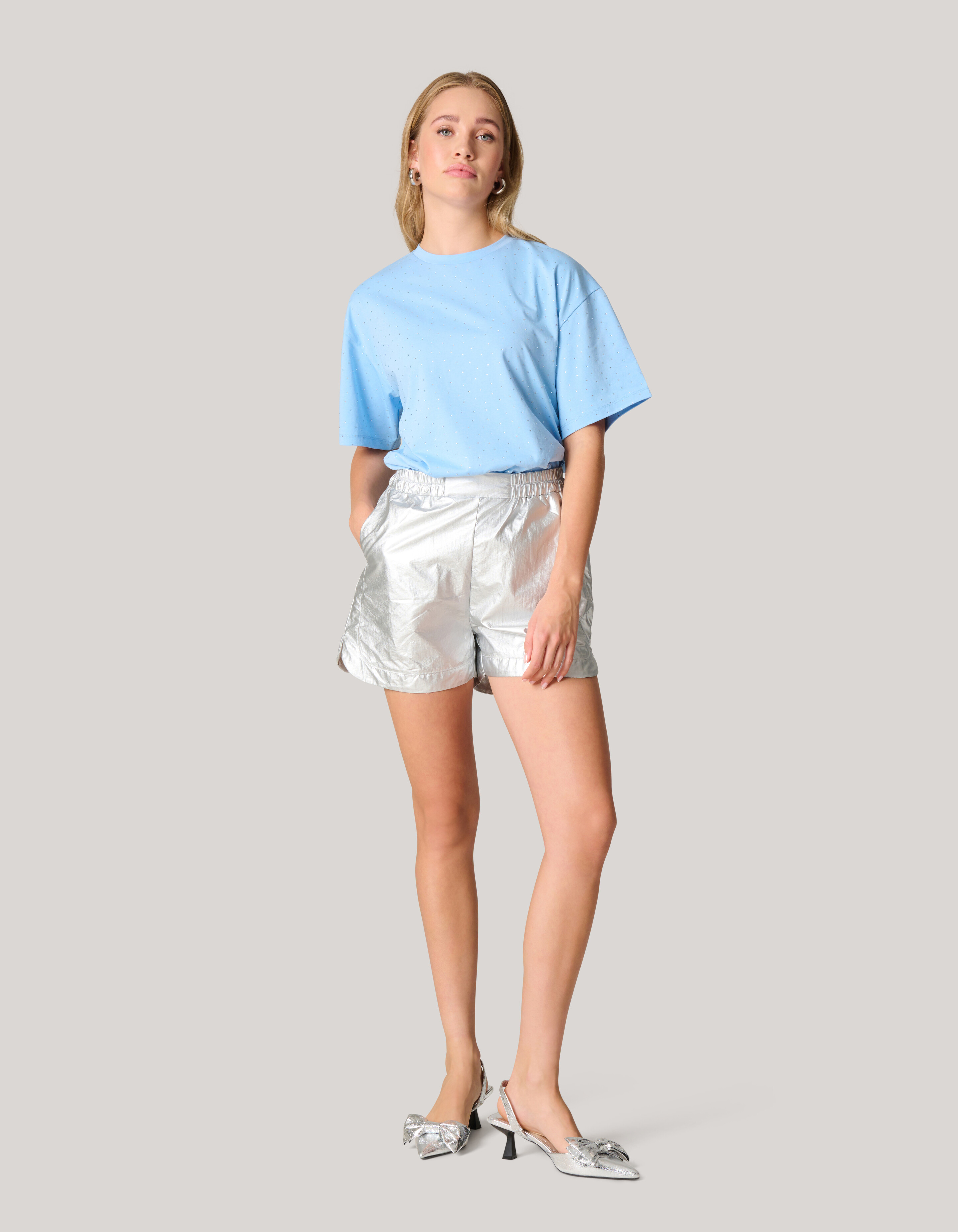 Strass-T-Shirt Hellblau SHOEBY WOMEN