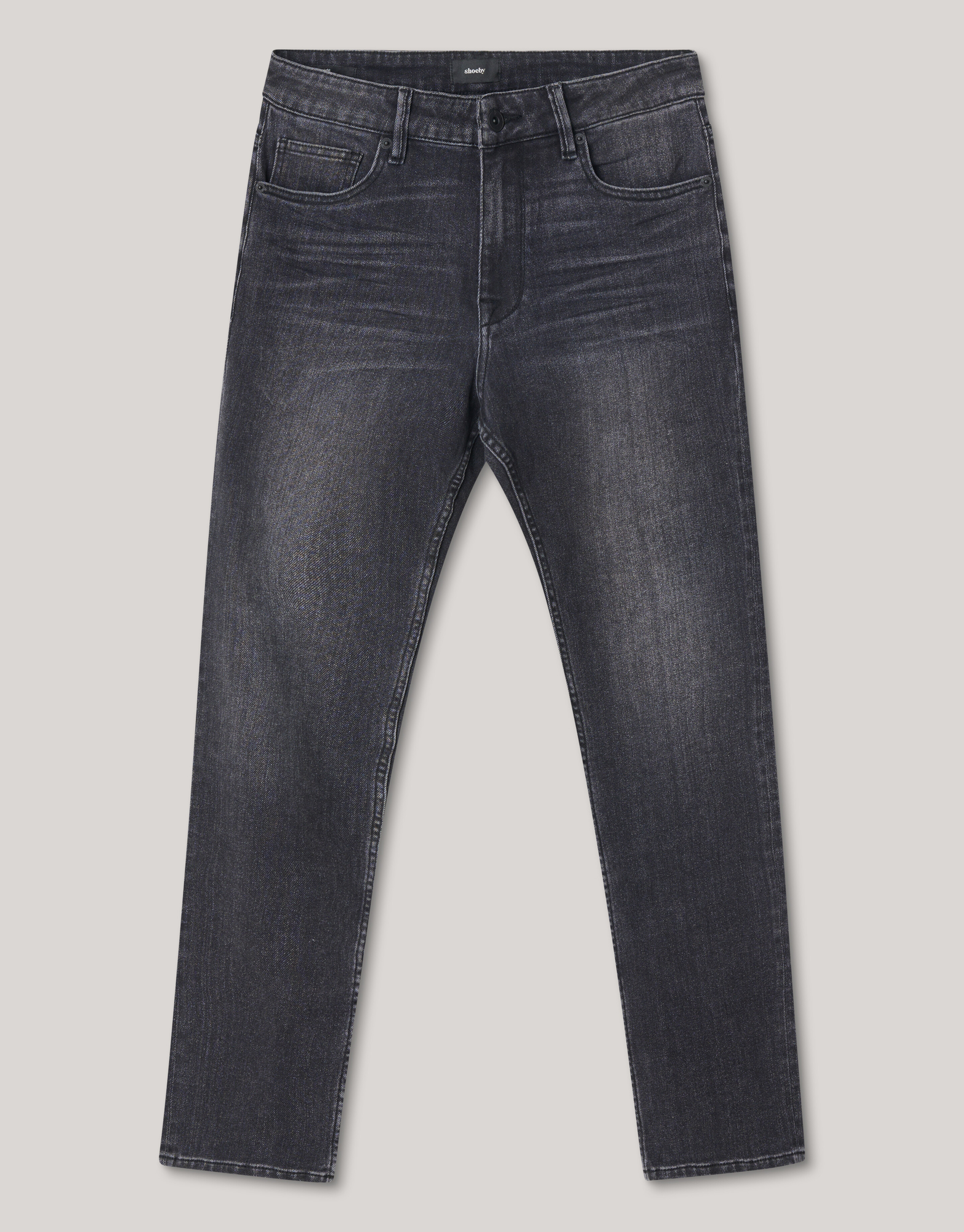 Washed Straight Jeans Zwart L32 SHOEBY MEN