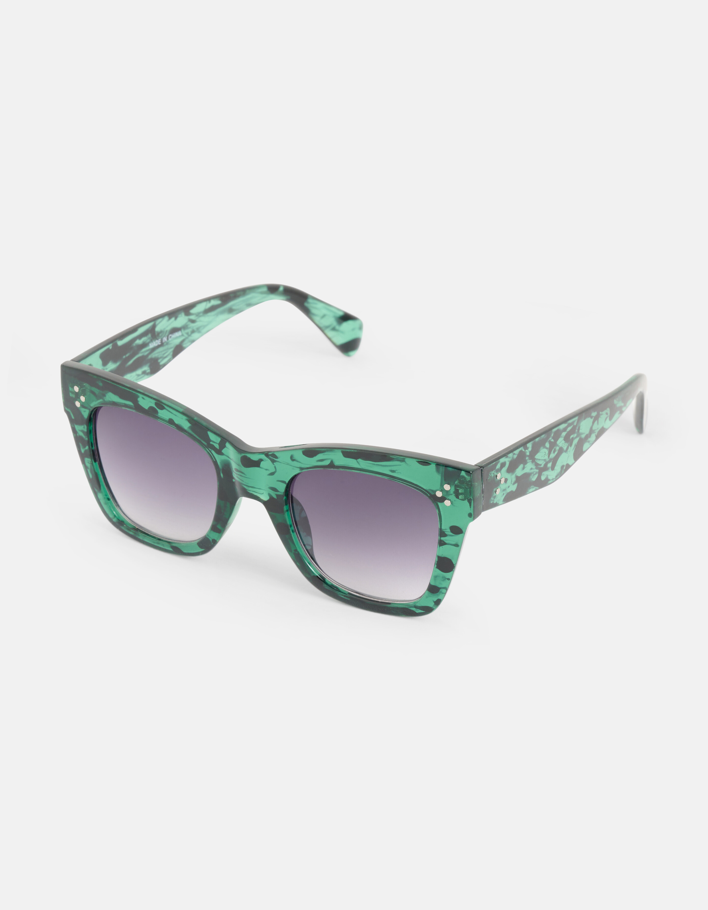 Große Cateye-Sonnenbrille Grün SHOEBY ACCESSOIRES