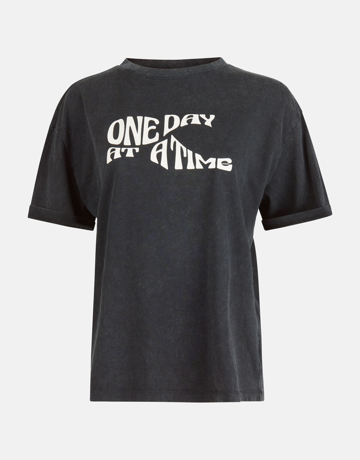 Dunkelgraues T-Shirt mit Textaufdruck SHOEBY WOMEN