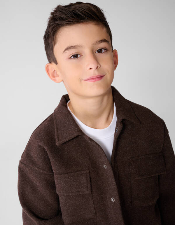 Overshirt aus Filz Dunkelbraun SHOEBY BOYS