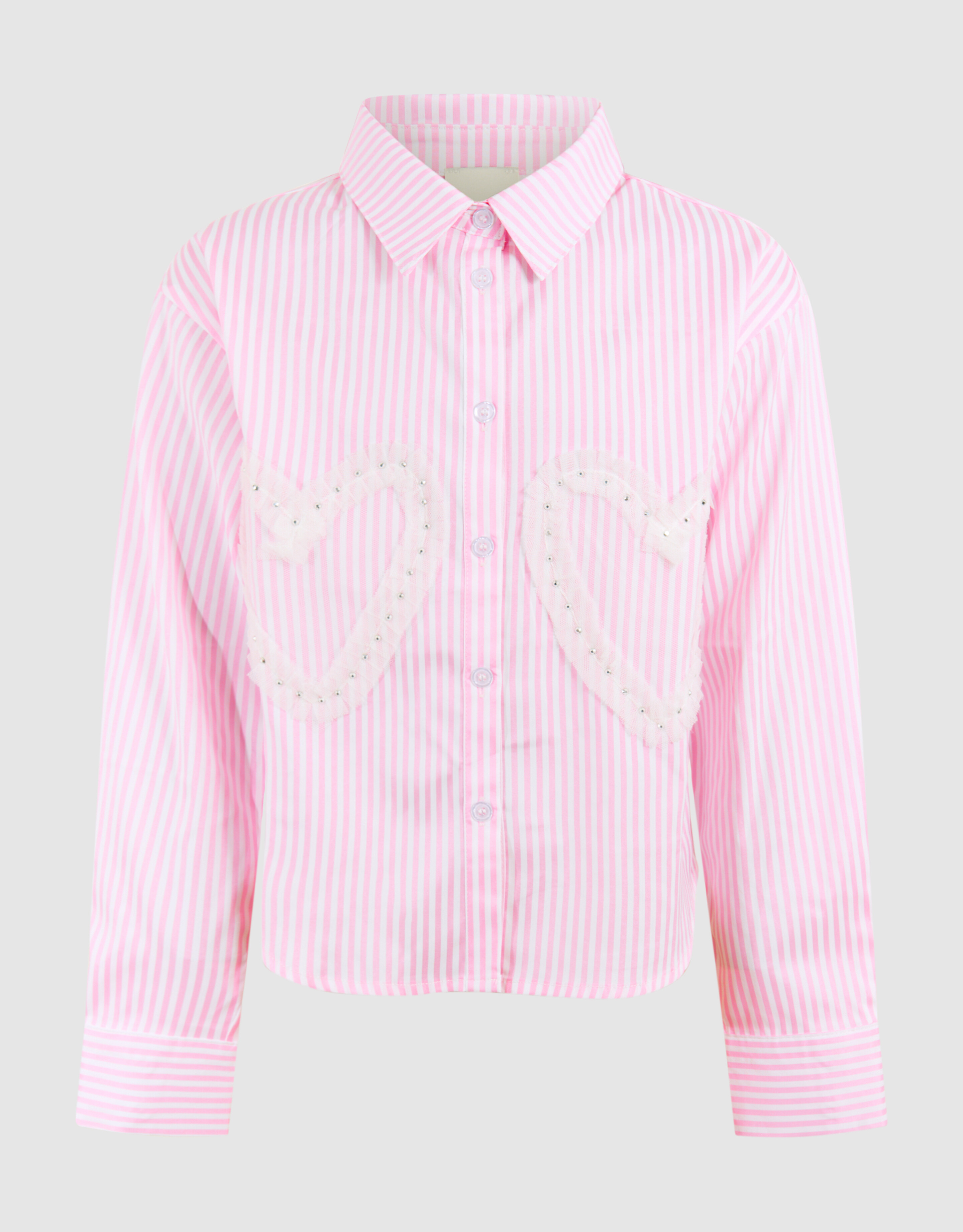 Nadelstreifen Herz Bluse Rosa SHOEBY GIRLS