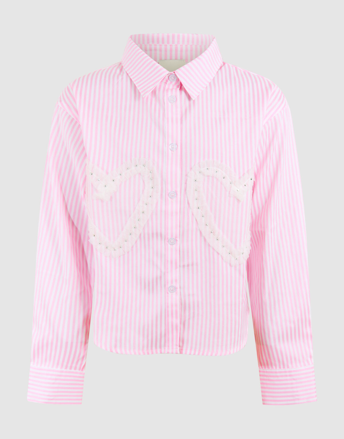 Nadelstreifen Herz Bluse Rosa SHOEBY GIRLS