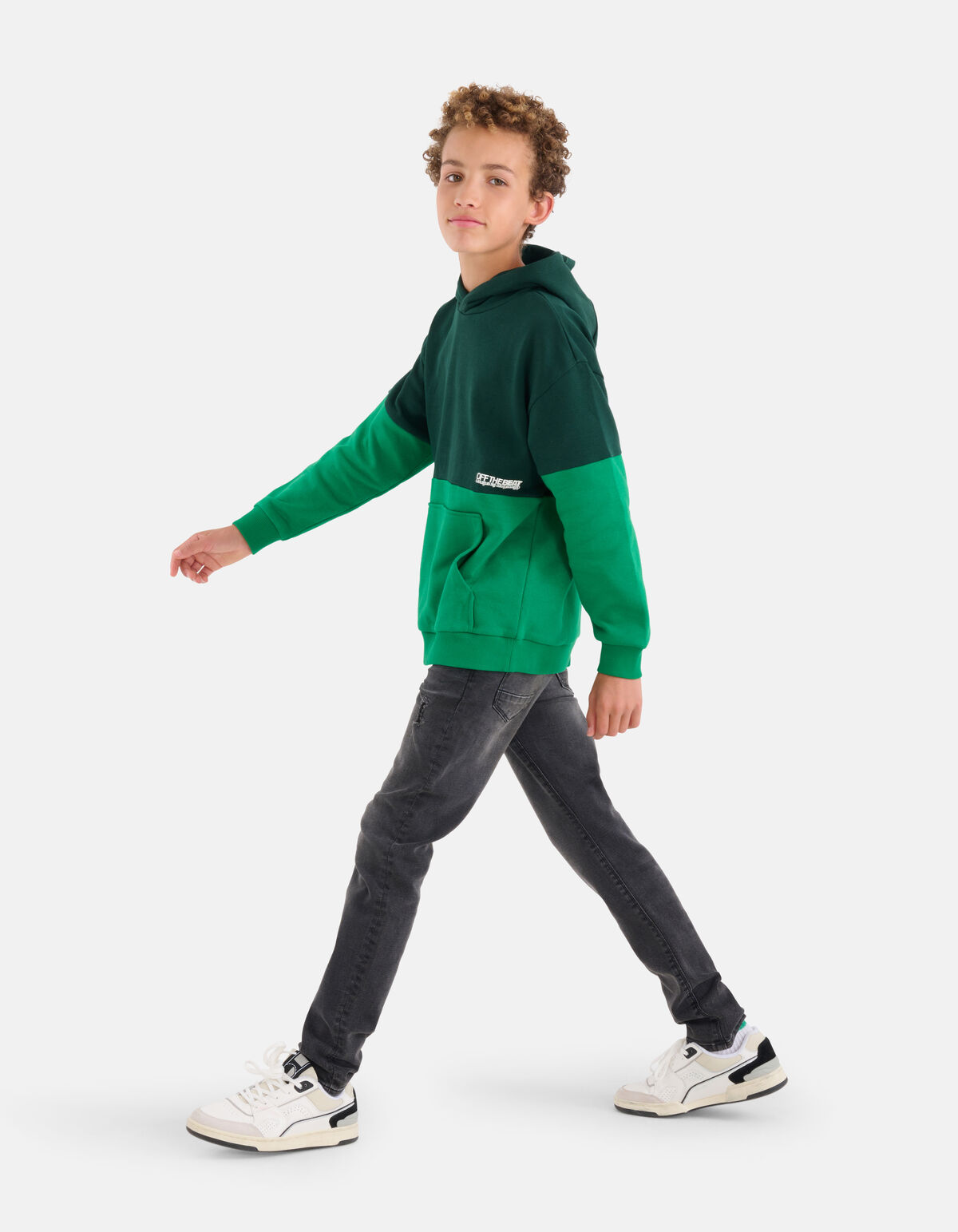 Colorblock Hoodie Grün SHOEBY BOYS